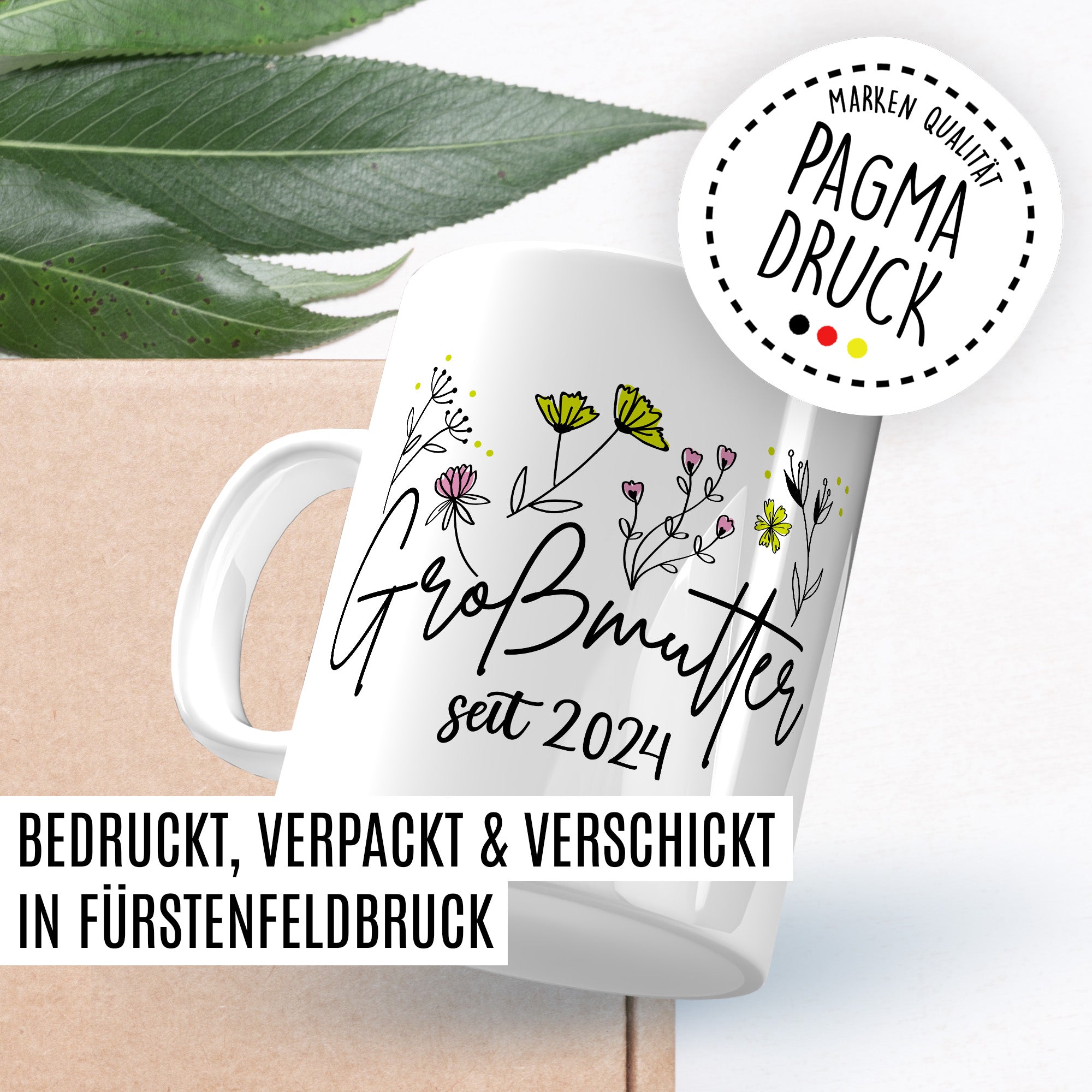 Oma Tasse Geschenk, Großmutter seit 2024 Geschenkidee frisch Oma geworden Kaffeetasse mit Spruch Kaffee-Becher Teetasse Familie Enkel Enkelkinder Geburt