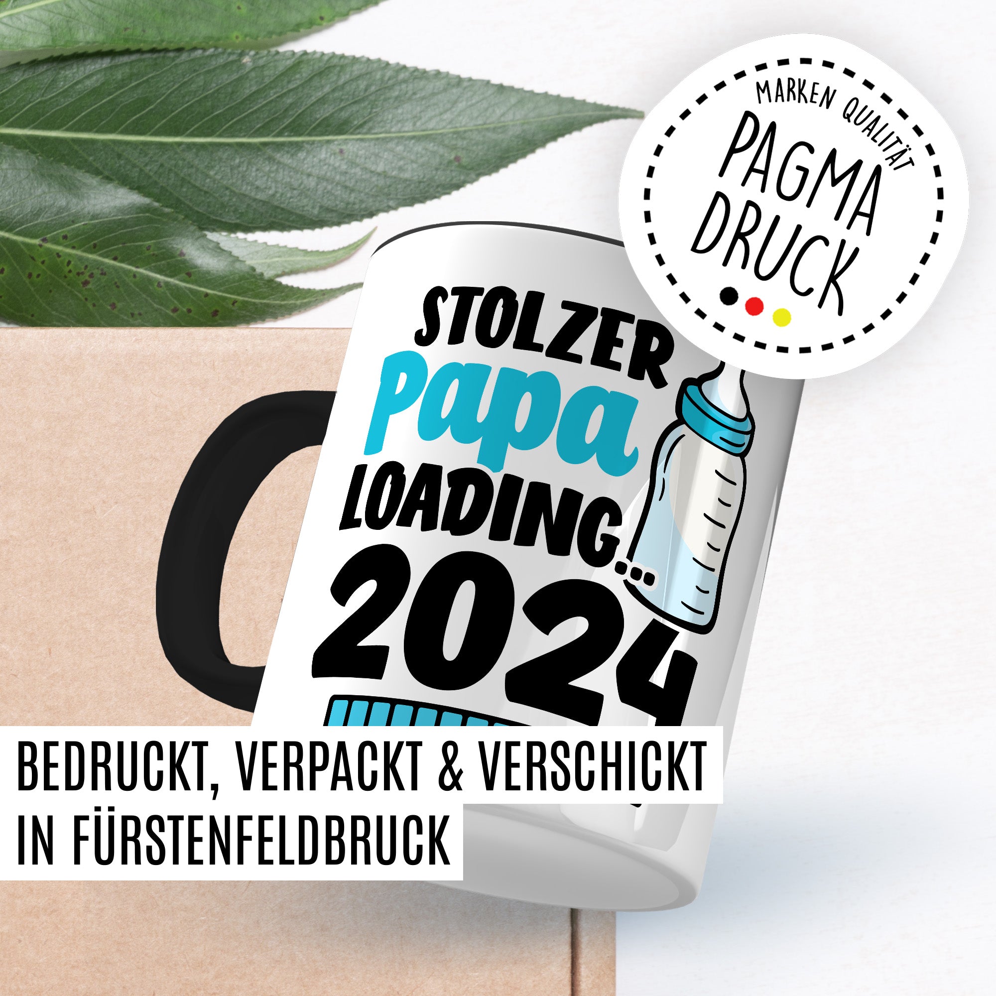 Tasse werdender Papa Geschenk, Stolzer Papa loading … 2024 Geschenkidee Vater Kaffee-Becher Kaffeetasse mit Spruch Teetasse Motiv Vaterschaft werdender Vater