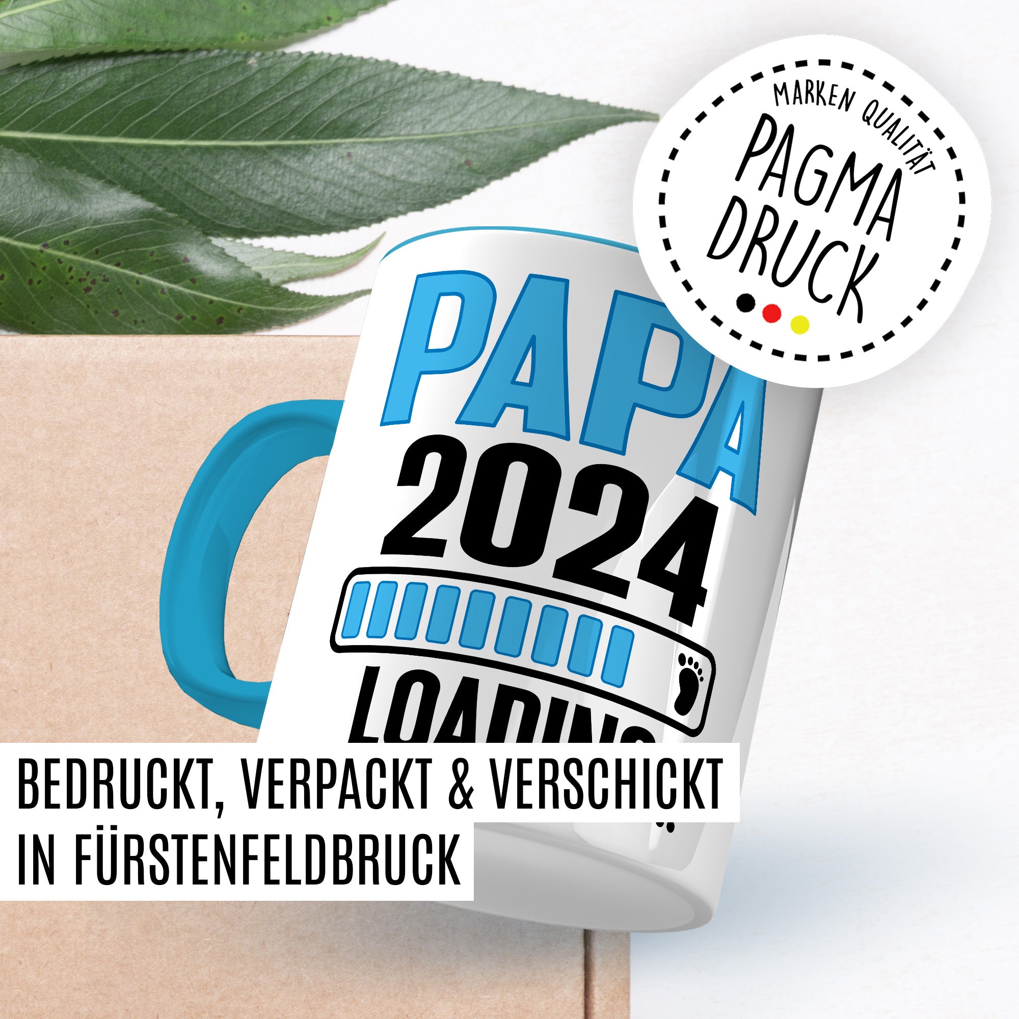 Schwangerschaft Tasse, Papa 2024 Loading..., Geschenk werdender Papa, schöner Spruch Geschenkidee werdender Vater Kaffeetasse, Papa 2024 Geschenk