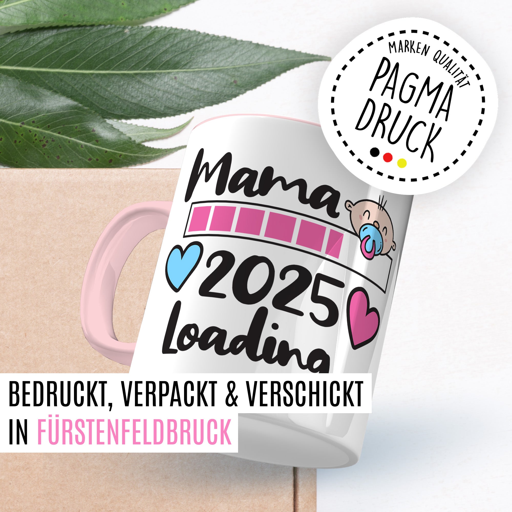Tasse Mama 2025 Loading - Geschenk Schwangerschaft Tasse - Geschenk-Idee Schwanger werdende Mutter Kaffee-Becher