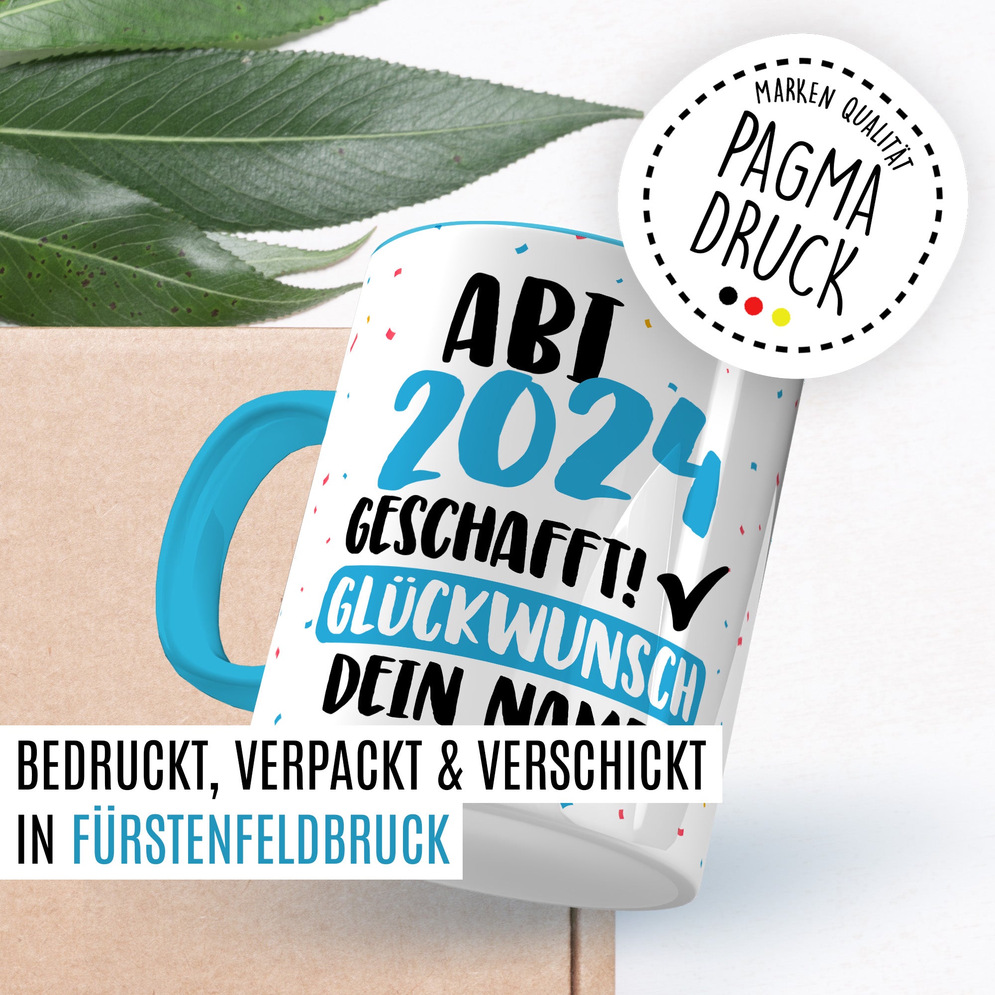 Tasse personalisiert Examen Geschenk Examen 2024 geschafft! - Glücwunsch dein Name Geschenkidee Kaffee-Becher Kaffeetasse Tasse mit Spruch pesonalisierbar eigener Name Schulabschluss