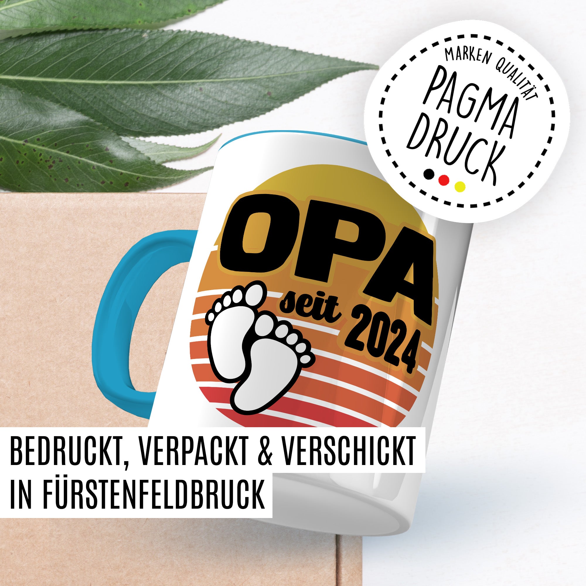 Opa Tasse, Opa - Since 2024, Geschenk Großvater, Geschenkidee frischer Großvater, frischgebackener Opa 2024 Geschenk Geburt Baby Enkelkind