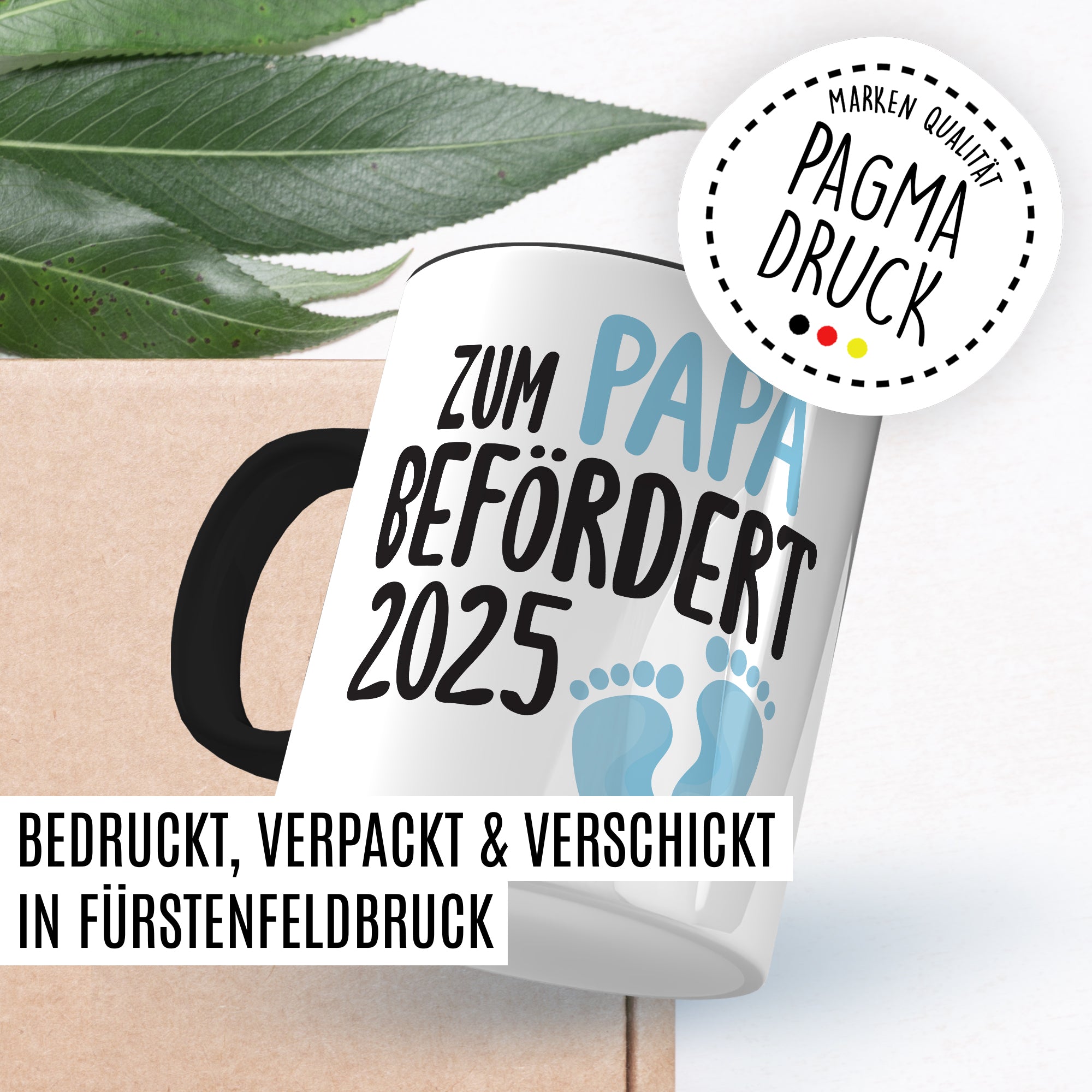Werdender Papa Geschenk 2025 Tasse Schwangerschaft - Zum Papa befördert - Geschenk Ehemann Verkündung Baby Geschenkidee werdender Vater Babyreveal Kaffee-Becher