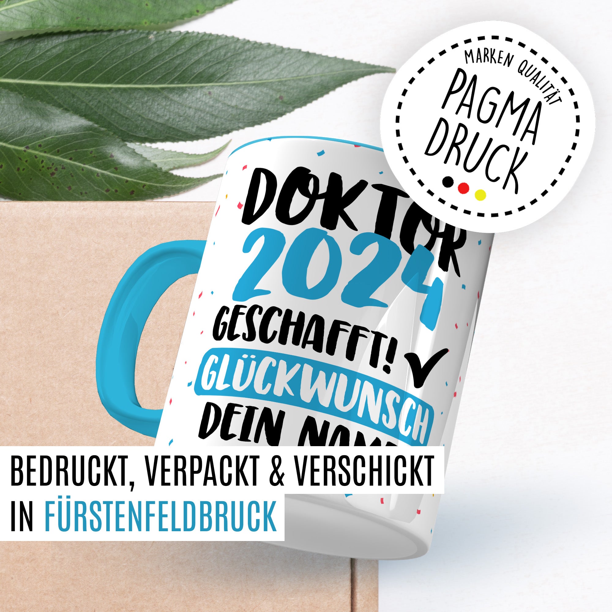 Tasse personalisiert Examen Geschenk Examen 2024 geschafft! - Glücwunsch dein Name Geschenkidee Kaffee-Becher Kaffeetasse Tasse mit Spruch pesonalisierbar eigener Name Schulabschluss