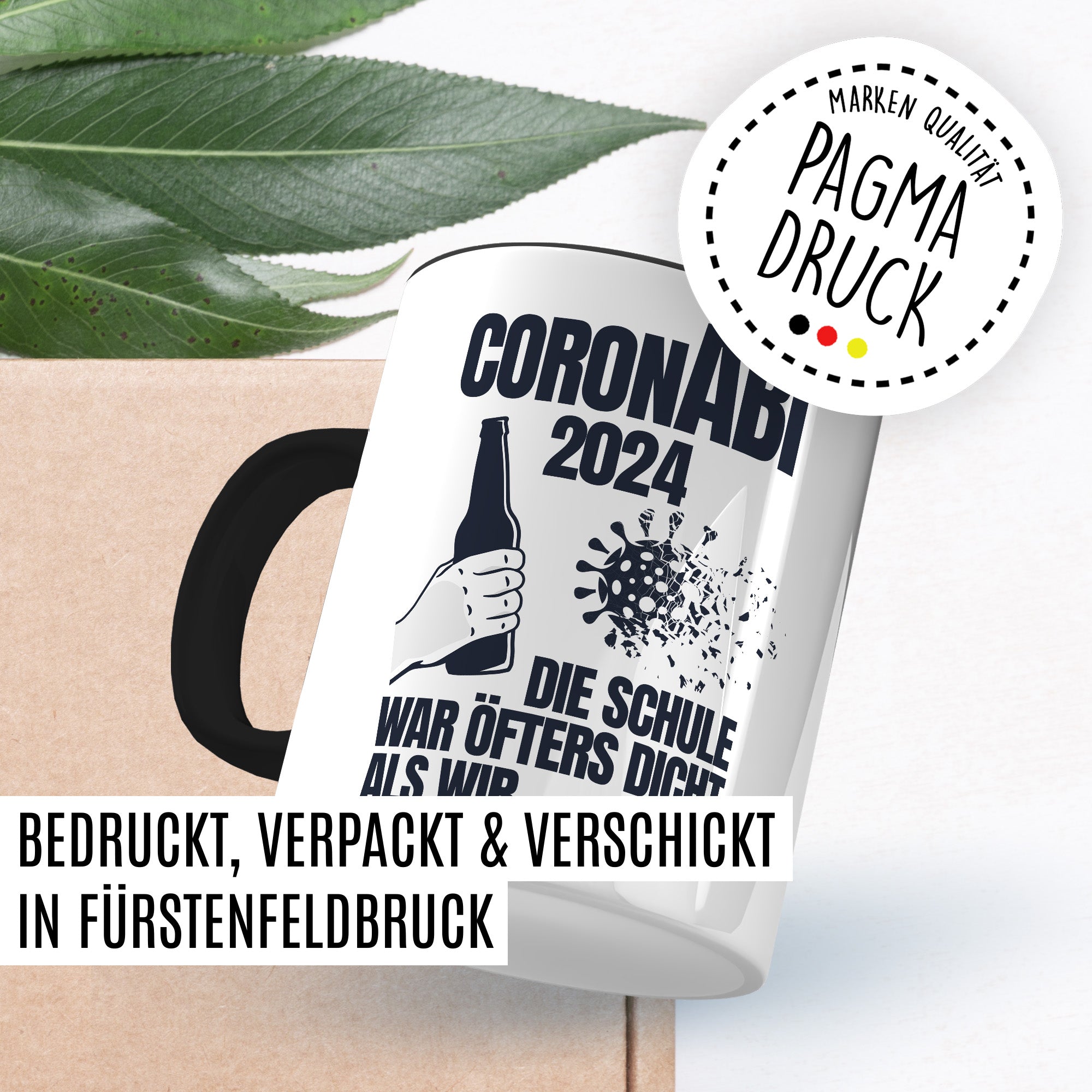 CoronABI 2024 Tasse, Abitur Geschenk Jungs Mädchen lustig, Kaffeetasse für Abiturient & Abiturientin zum Schul-Abschluss Deko Abiturgeschenk Kaffeebecher