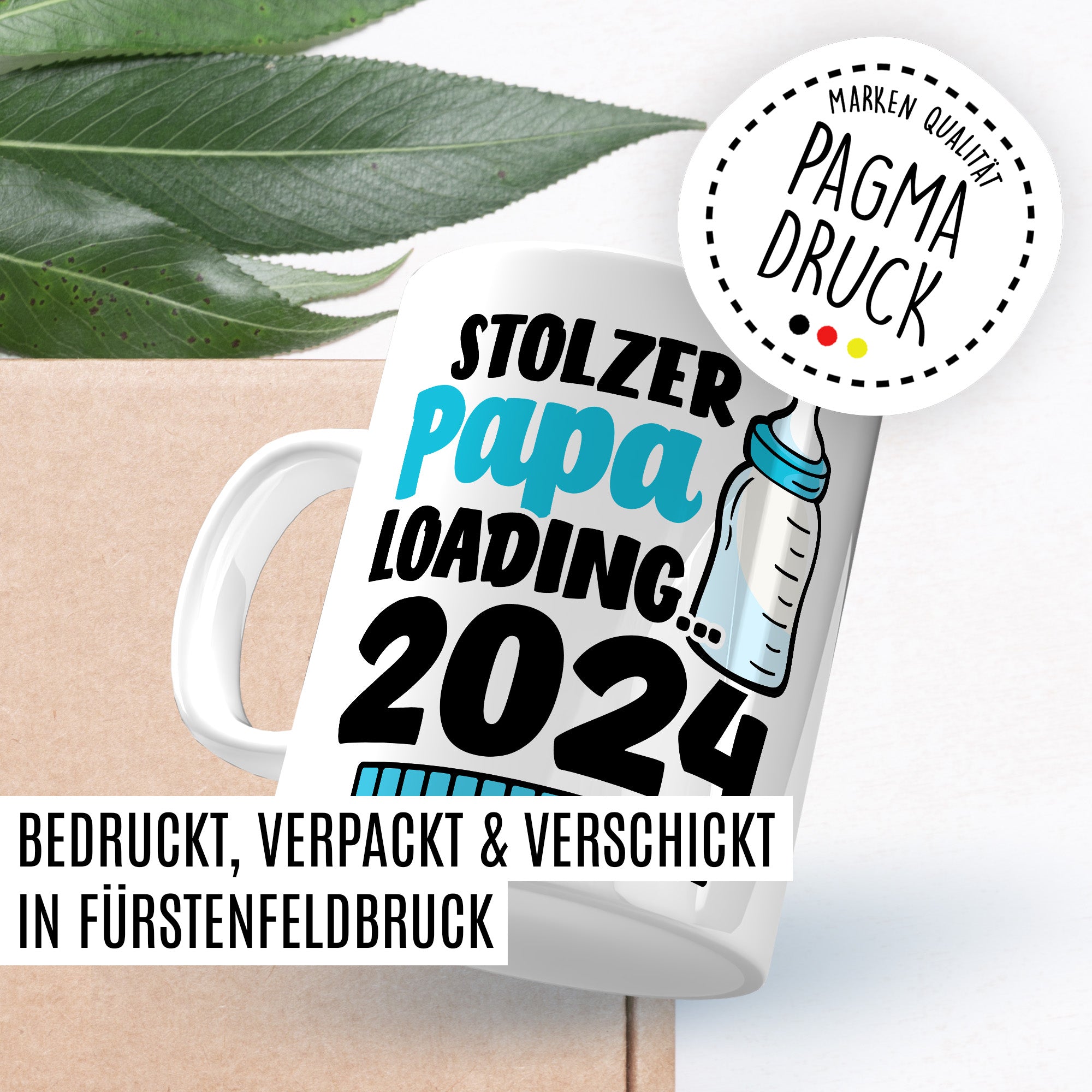 Tasse werdender Papa Geschenk, Stolzer Papa loading … 2024 Geschenkidee Vater Kaffee-Becher Kaffeetasse mit Spruch Teetasse Motiv Vaterschaft werdender Vater