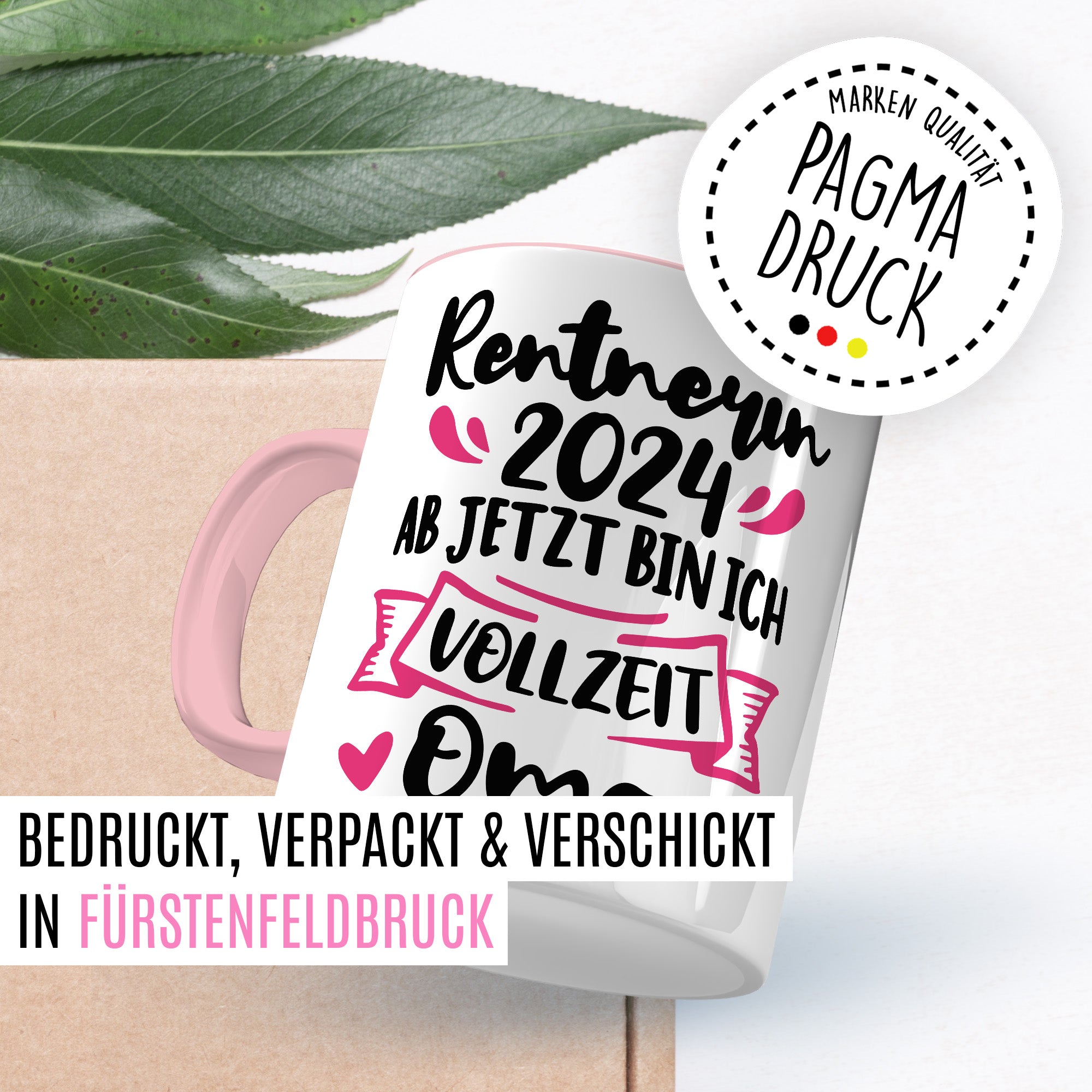 Tasse Rentnerin 2024 mit Spruch: "Vollzeit Oma"