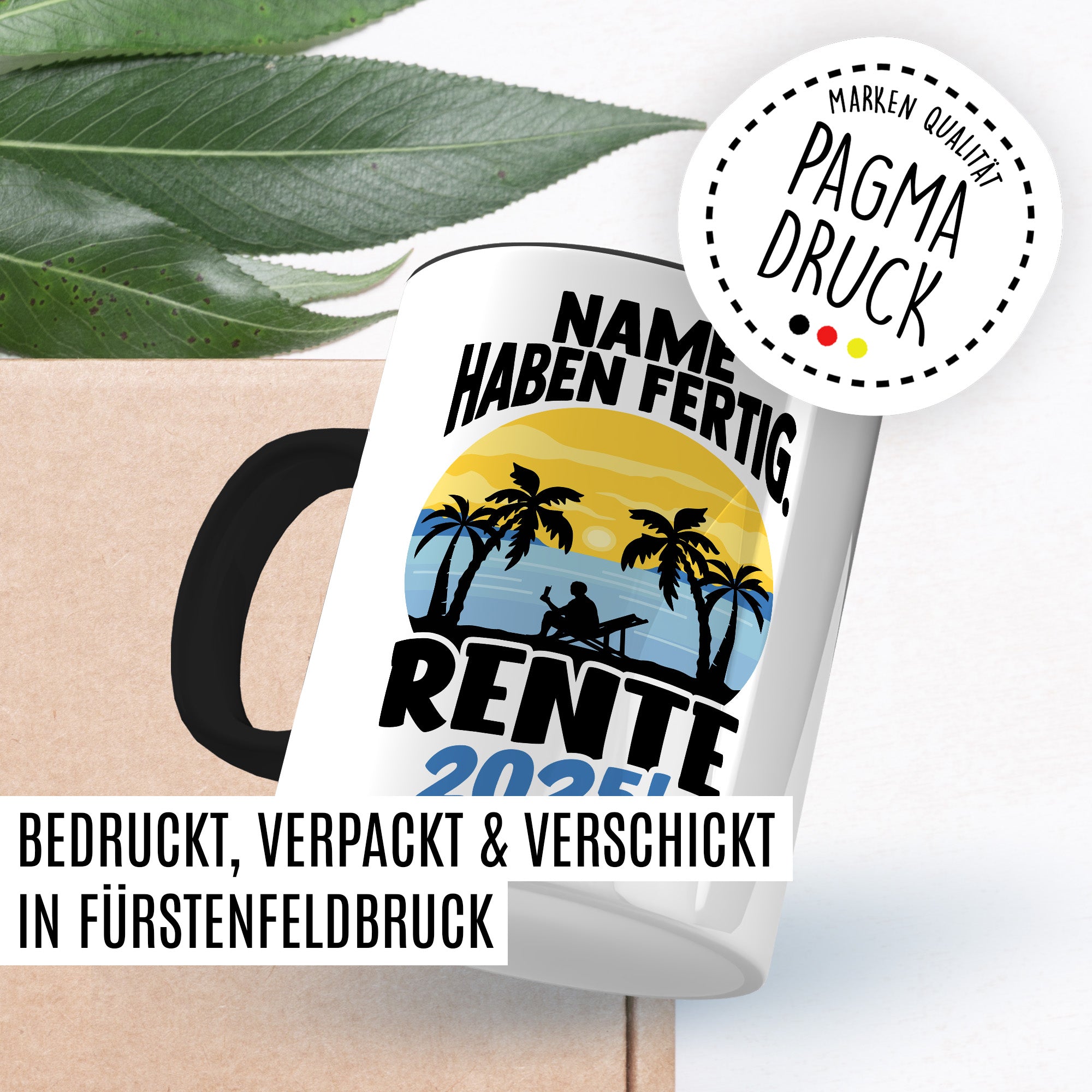 Personalisierte Rentner Tasse, Name haben fertig Rente 2025 Geschenk Geschenkidee Renteneintritt Kaffeetasse mit Spruch Pensionierung Kaffee-Becher Rentnergeschenk Ruhestand