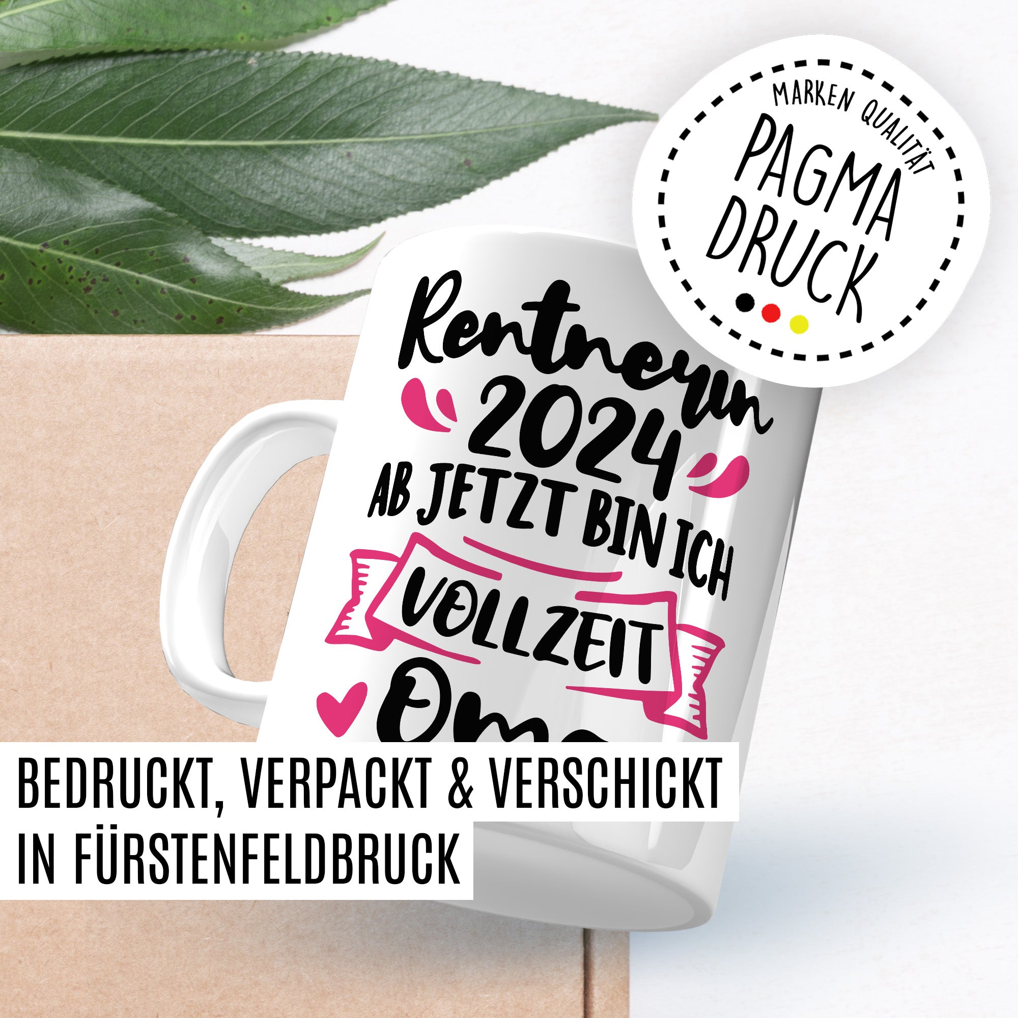 Tasse Rentnerin 2024 mit Spruch: "Vollzeit Oma"