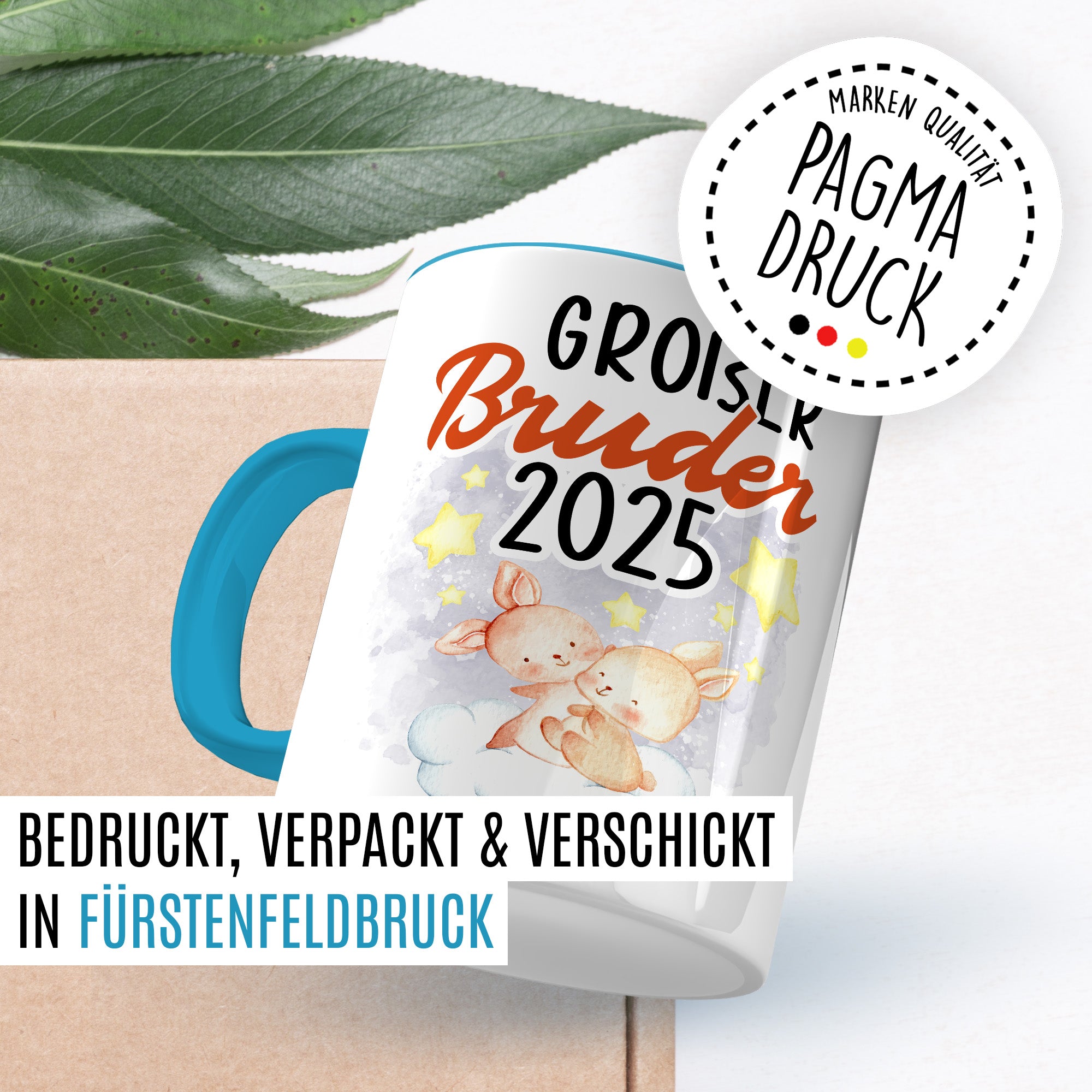 Tasse Bruder Geschenk, Großer Bruder 2025 Geschenkidee werdender Bruder Kaffeetasse mit Spruch Kaffee-Becher Babynews zukünftiger Bruder bevorstehende Geburt