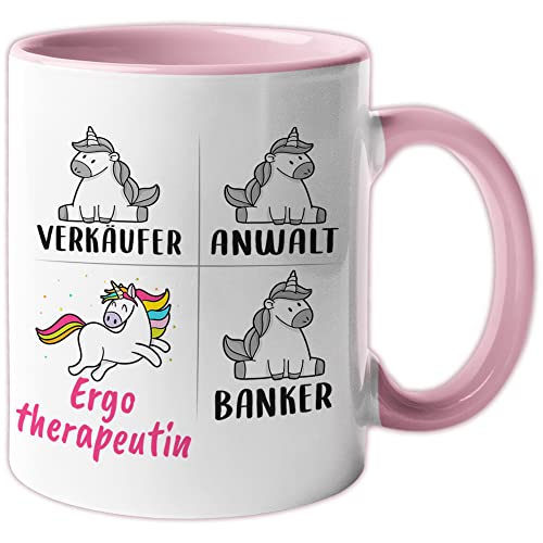 Tasse Ergotherapeutin lustig, Ergotherapeutin Geschenk, Spruch Ergotherapie Kaffeebecher Geschenkidee, Kaffeetasse Beruf Ergotherapeutinnen Einhorn Frauen Teetasse Becher