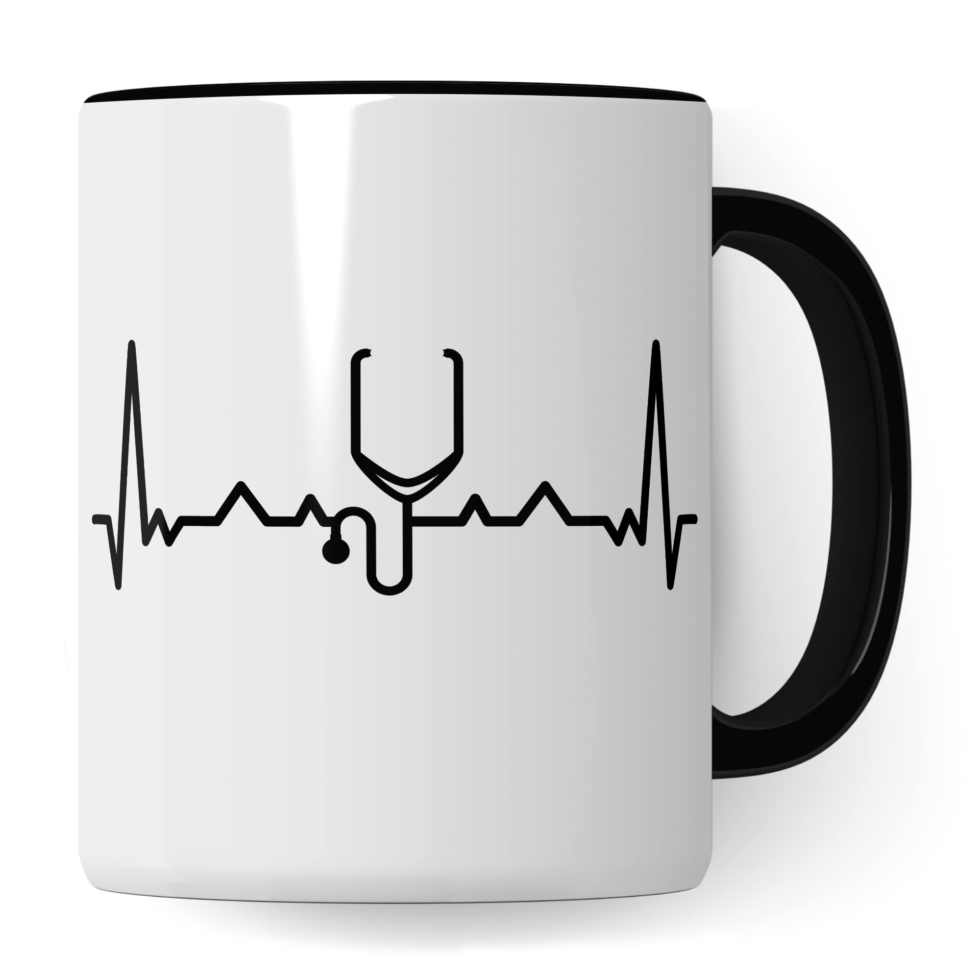 Tasse Stethoskop, Geschenk Arzt & Ärztin, Doktor & Doktorin Kaffeetasse mit stethoskop Herzschlag Motiv, Humanmedizin Mediziner Medizinstudent Geschenk-Idee Arzt Kaffee-Becher