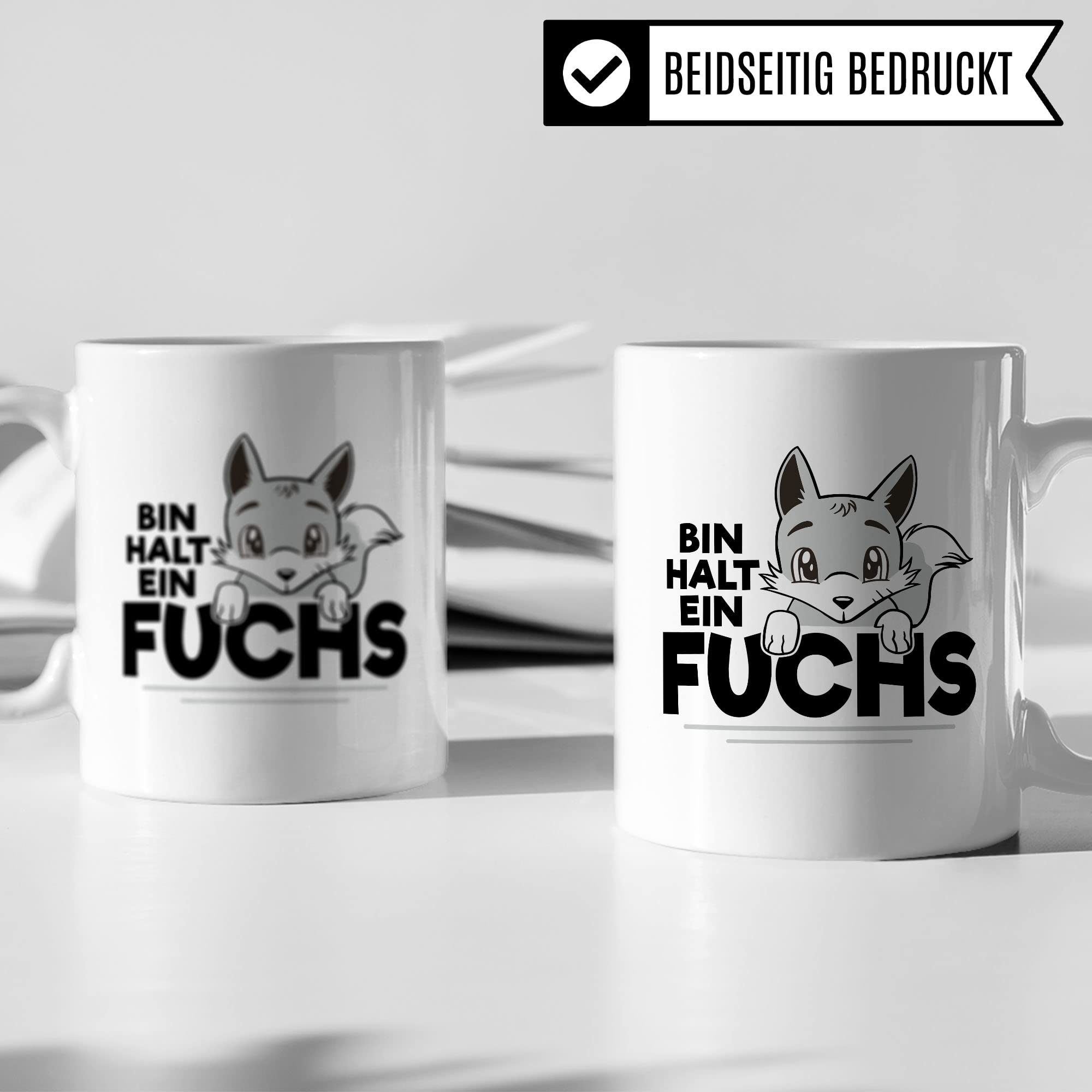 Fuchs Tasse, Bin halt ein Fuchs Spruch, Geschenk Schlaufuchs Besserwissen Schlaumeier, Fuchs-Motiv, Geschenk Kollegen Freund Freundin lustiger Fuchs Büro-Tasse