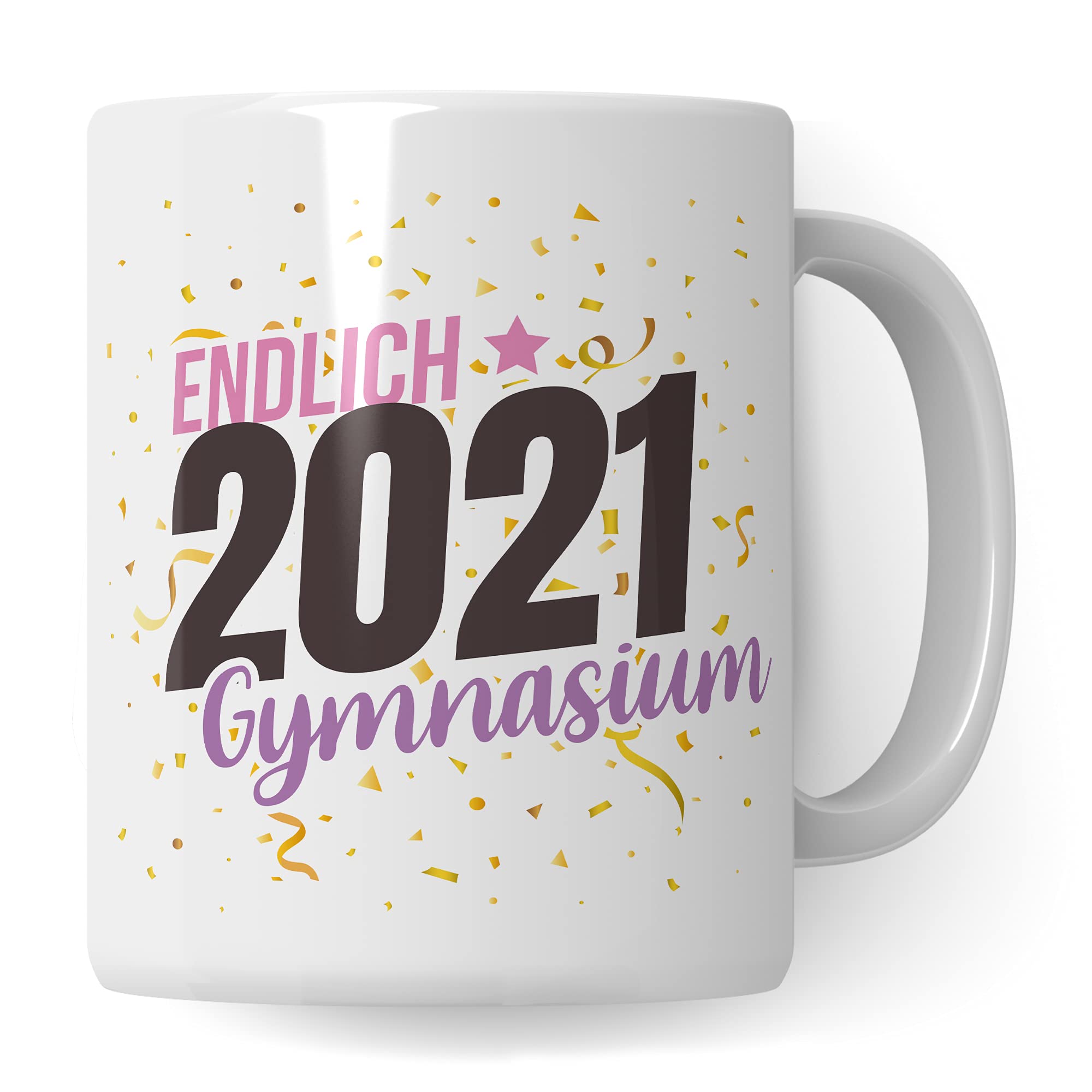 Tasse Gymnasium 5. Klasse, Geschenk Schulwechsel Übergang, Geschenkidee Übertritt Gymnasiastin, Kakaobecher Schule Schülerin Mädchen Gymi Becher