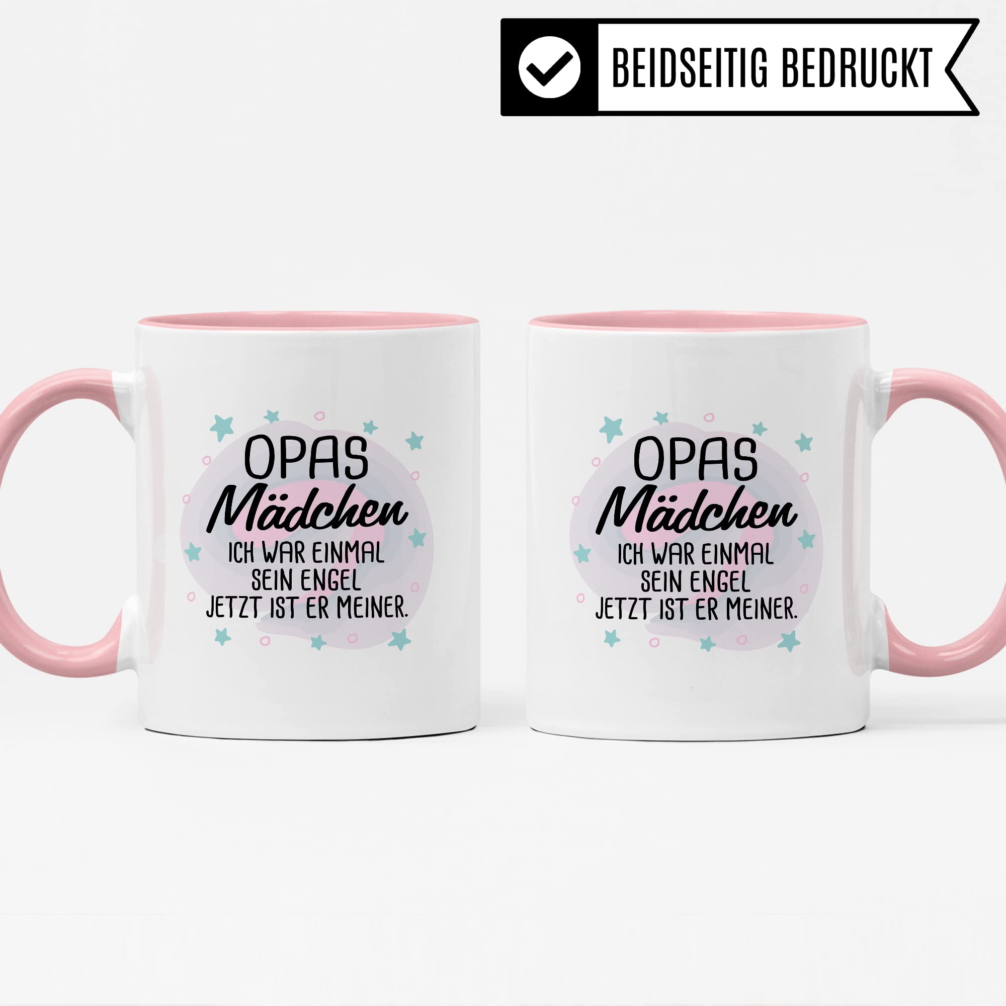 Tasse Opas Mädchen Geschenk, Opas Mädchen - Ich war einmal sein Engel - Jetzt ist er meiner Geschenkidee Enkelin Tod Großvater Trauer Kaffeetasse mit Spruch Kaffee-Becher