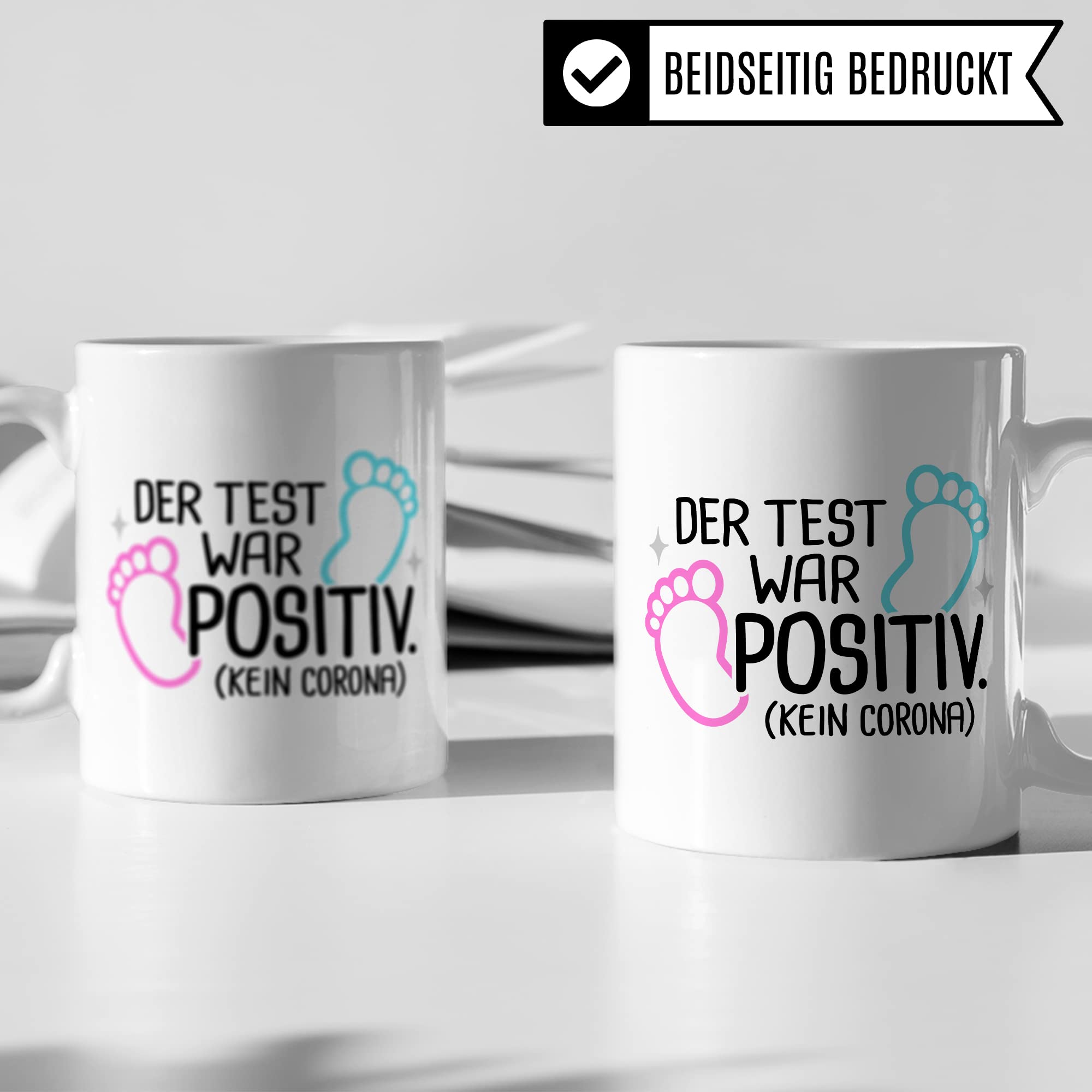 Schwangerschaft Tasse, Der Test war positiv, werdende Mama Geschenk Schwanger Freundin Papa Vater Geschenke für Opa Opa Schwester Bruder schöner Spruch Kaffee-Becher