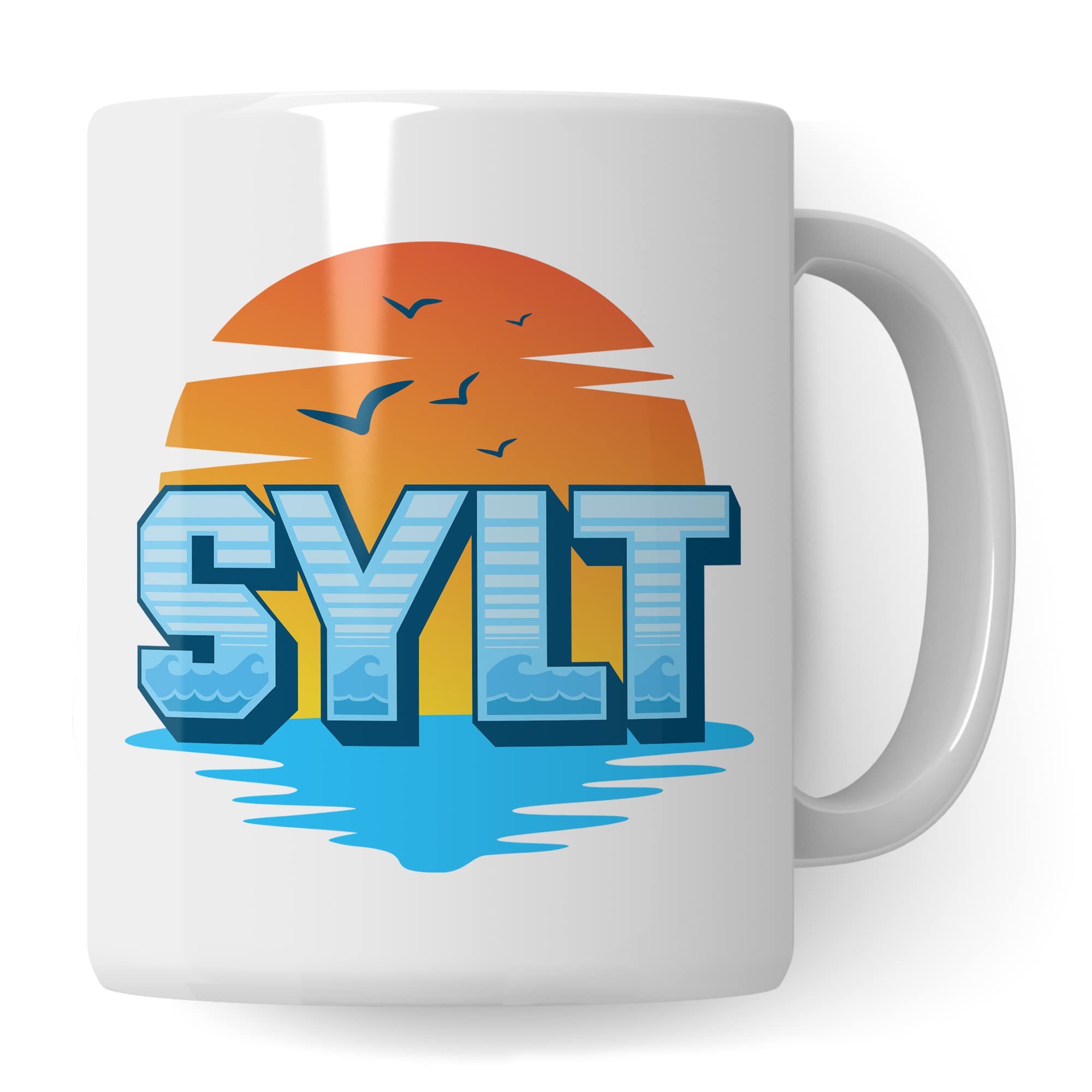 Sylt Tasse Kaffee-Tasse Kaffee-Becher Geschenkidee für Syltliebhaber Geschenk Syltfan Tasse Insel Sylt