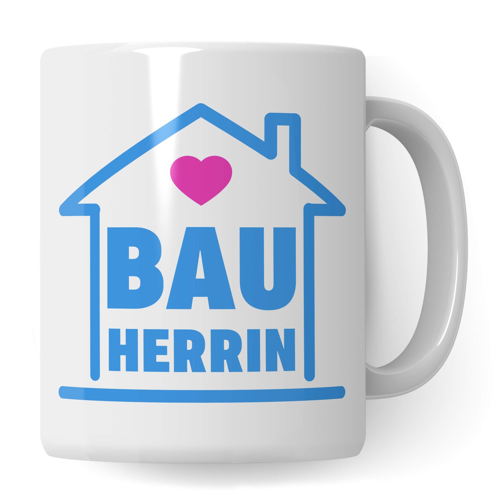 Pagma Druck Bauherrin Tasse, Mitbringsel Geschenke zum Richtfest, Becher Einweihungsfeier Einweihung Bauherr Frau, Geschenkideen zum Richtfest, Baustelle Häuslebauer Hausbau Humor