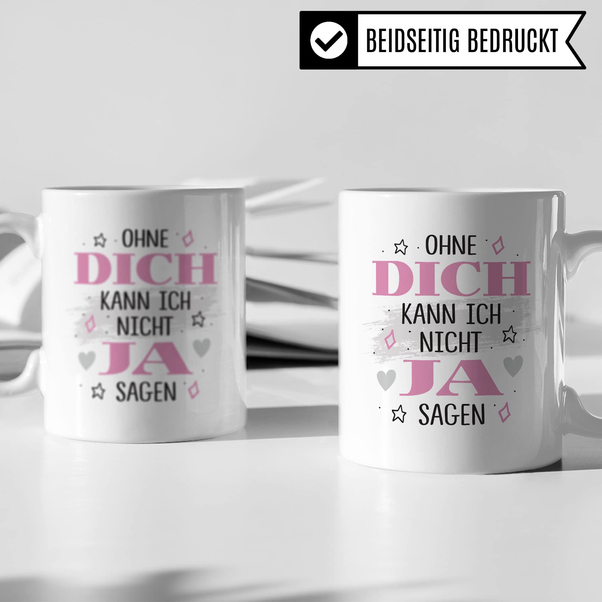 Trauzeugin fragen Tasse Trauzeuge fragen Ohne dich kann ich nicht JA sagen Spruch Geschenk Trauzeugin Trauzeuge süßes Motiv schöne Geschenkidee Kaffeetasse Teebecher Hochzeit