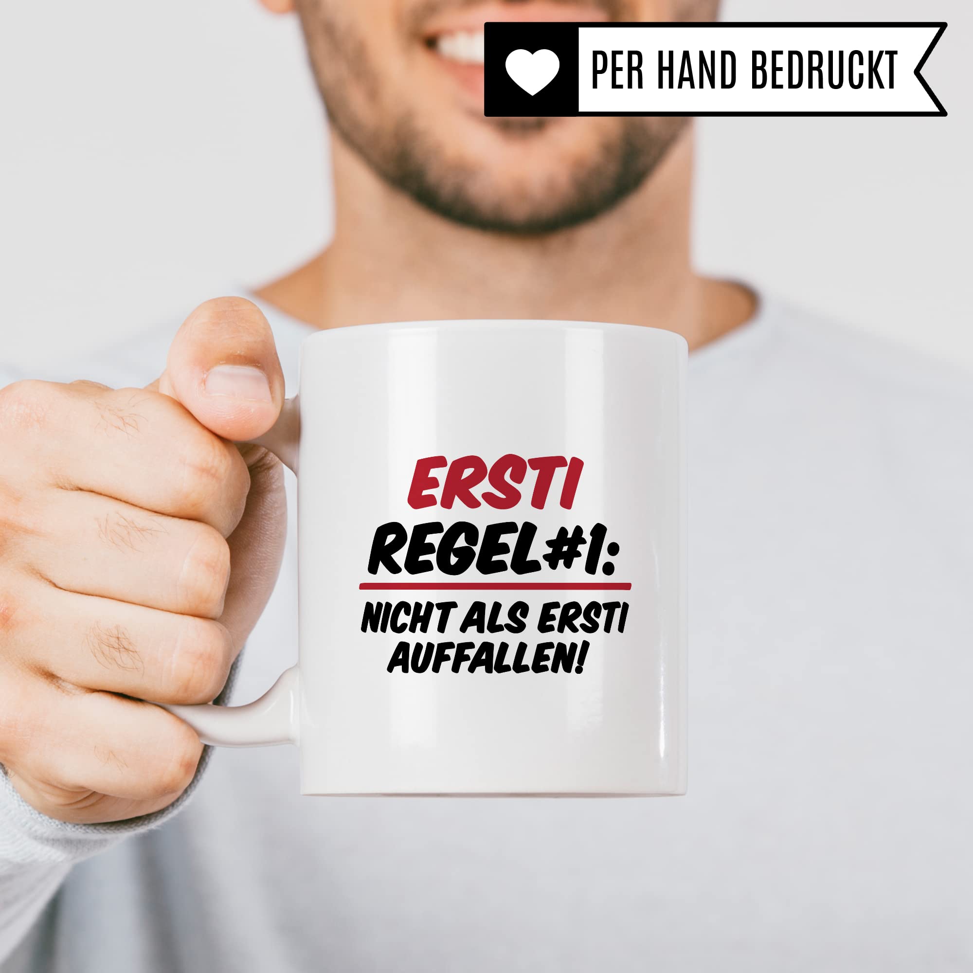 Ersti Tasse lustig Student Kaffeetasse Witz Studentin Kaffee-Becher Humor erstes Semester Geschenk Studienbeginn Geschenkidee Erstsemester Regel Nr 1 Regeln Verhaltensregeln