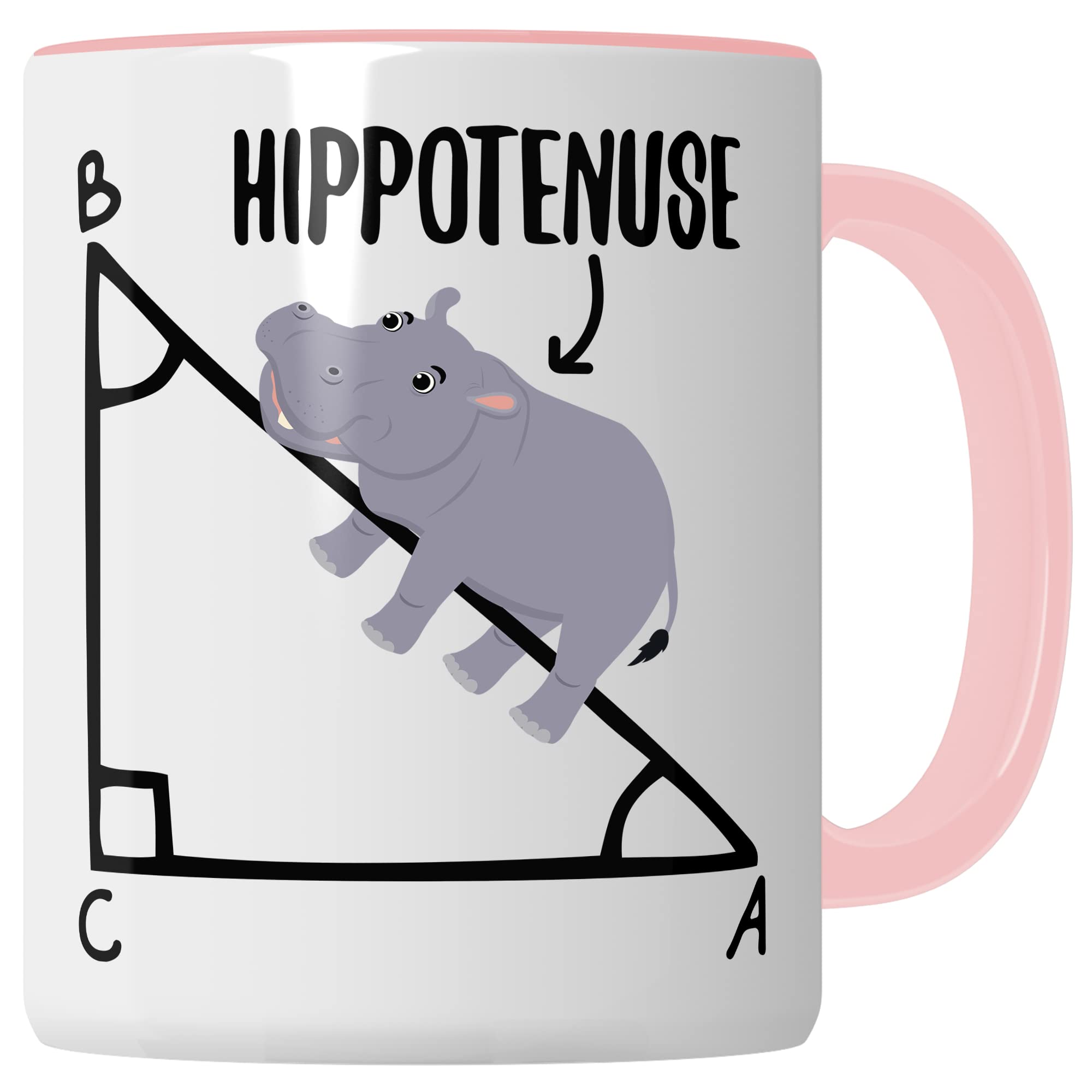 Mathe Tasse Mathematiker Kaffeetasse Hippothenuse lustig Kaffee-Becher Mathe-Lehrer Geschenkidee Sarkasmus Mathematik Mathematikstudent Geschenk Kollegium Lehrerzimmer Pythagoras Nilpferd Flusspferd