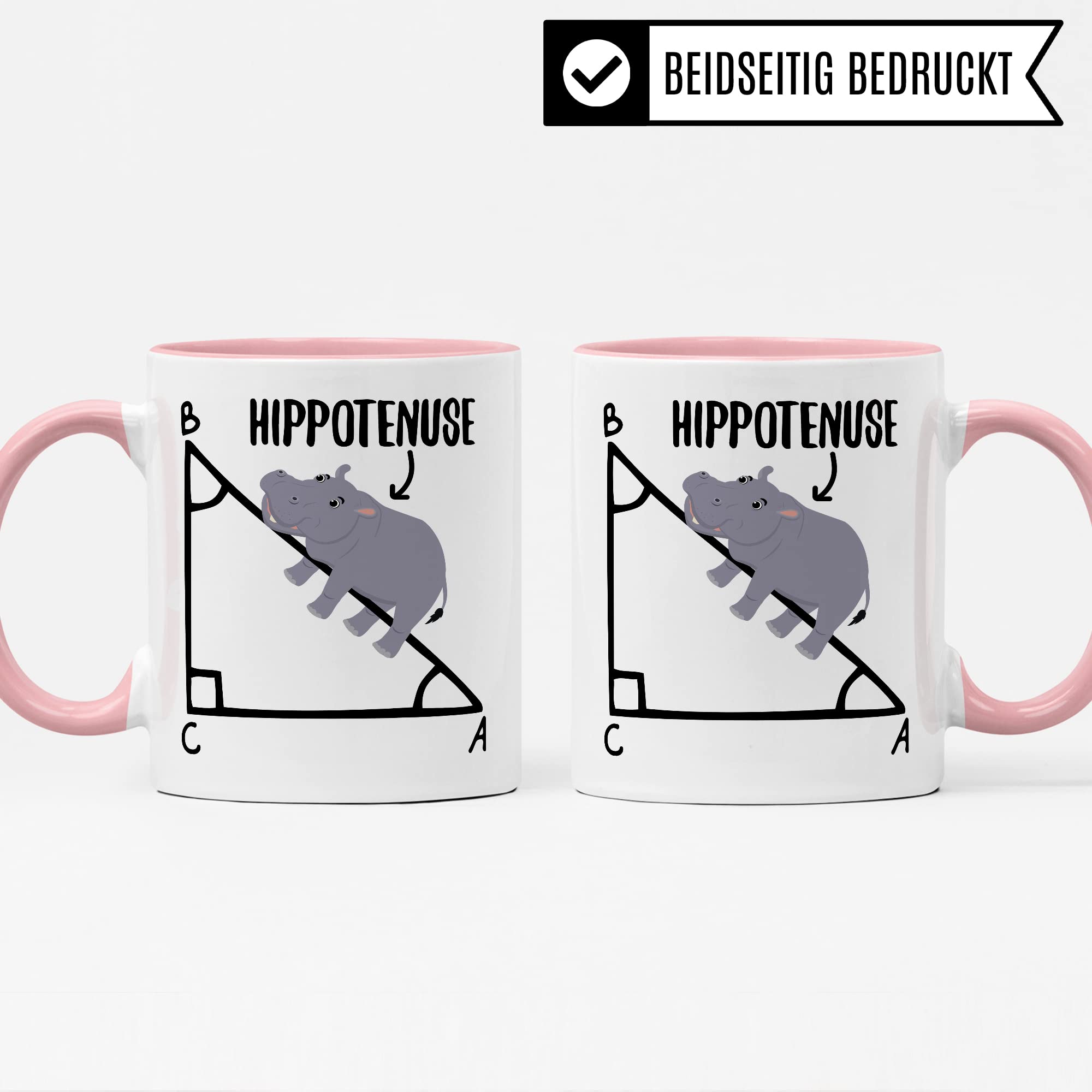 Mathe Tasse Mathematiker Kaffeetasse Hippothenuse lustig Kaffee-Becher Mathe-Lehrer Geschenkidee Sarkasmus Mathematik Mathematikstudent Geschenk Kollegium Lehrerzimmer Pythagoras Nilpferd Flusspferd