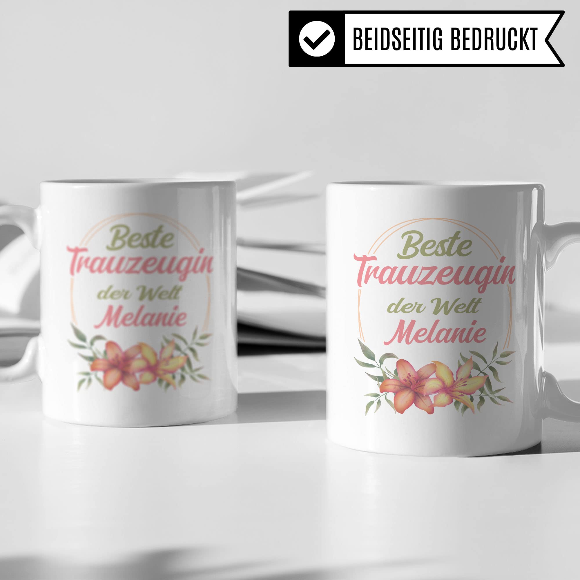 Trauzeugin Tasse personalisiert, Trauzeugin fragen Beste Trauzeugin der Welt Geschenk Trauzeugin personalisierbar Hochzeit Kaffee-Becher