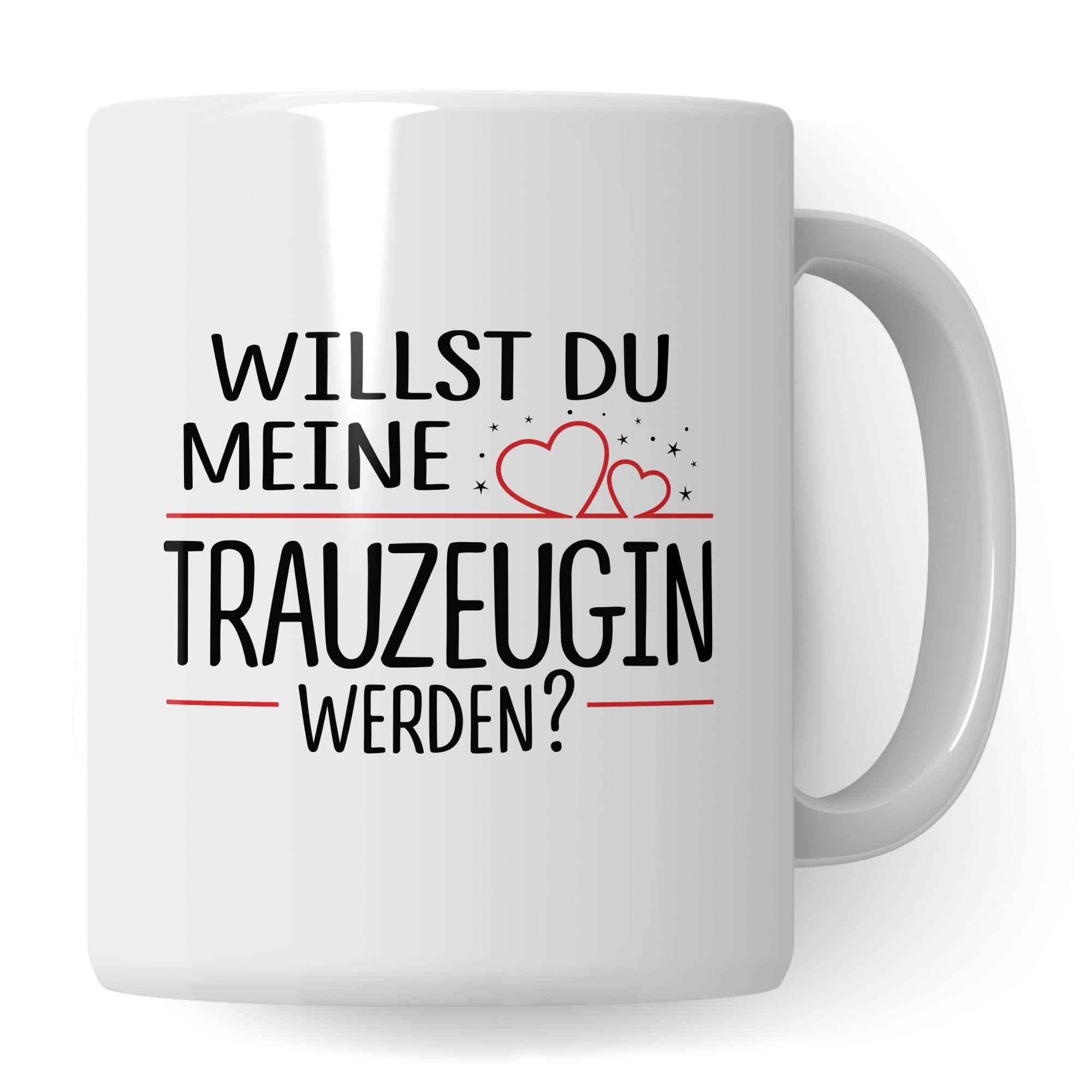 Trauzeugin fragen Tasse Willst du meine Trauzeugin werden? Geschenk Trauzeugin süßes Motiv schöne Geschenkidee Kaffeetasse Teebecher Hochzeit