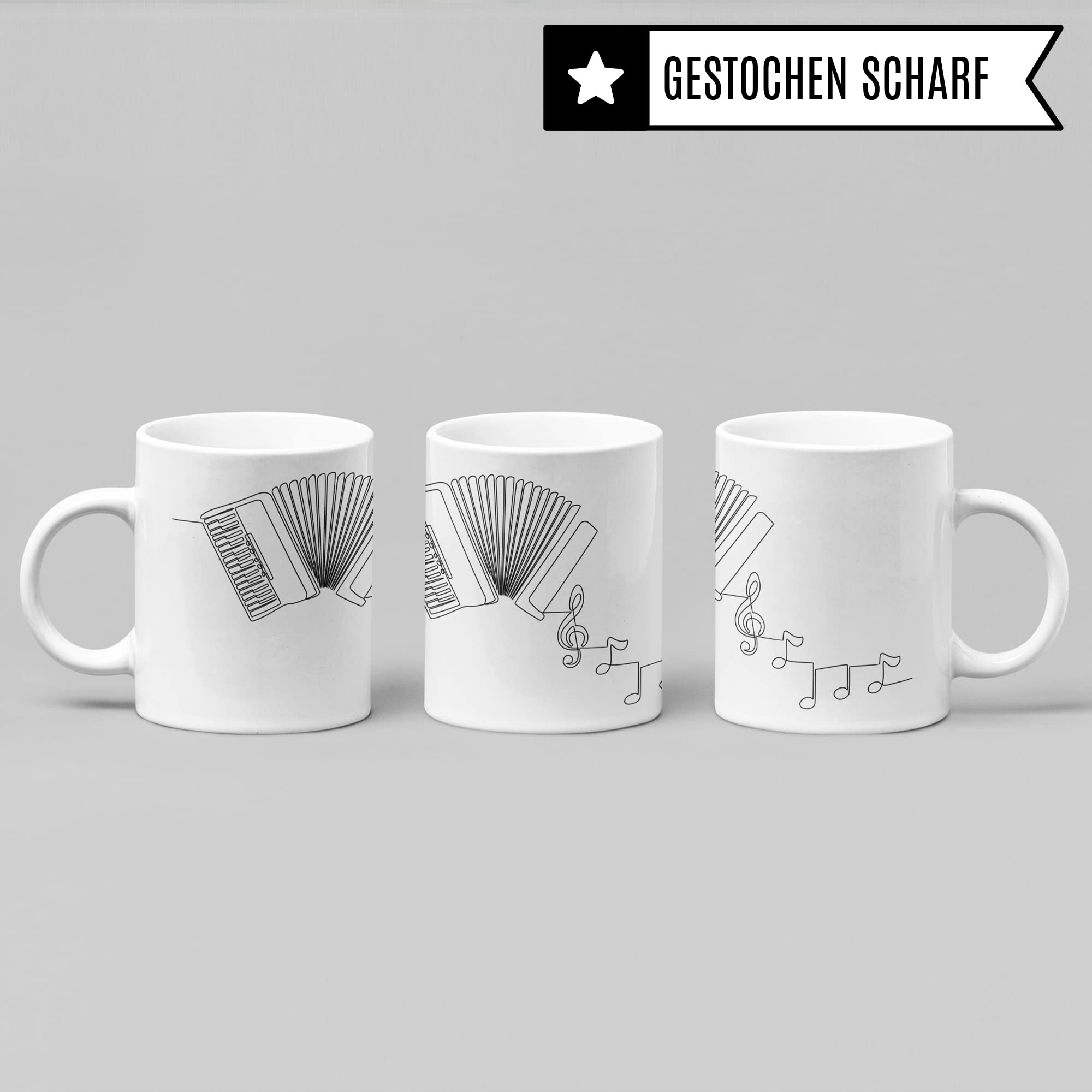 Akkordeon Tasse - Musik Geschenk für Akkordeonist - Kaffeetasse Musiker Ziehharmonika Handharmonika Akkordeonspieler - Instrument Geschenkideen Akkordeonisten Zeichnung Design Kaffee-Becher