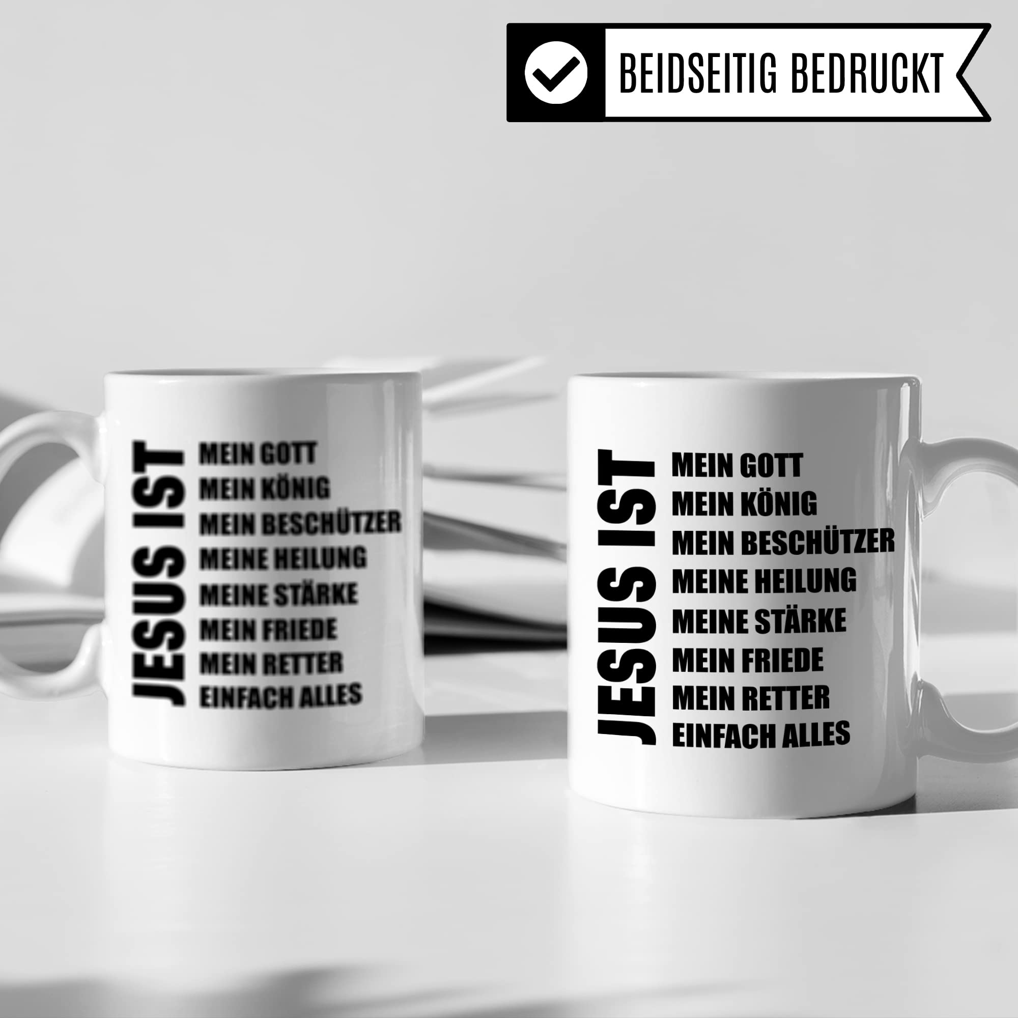 Jesus Tasse, Christentum Geschenke für Männer Frauen Kinder Kaffeeetasse mit Religion Spruch, Kaffee-Becher Gott Jesu Geschenkidee