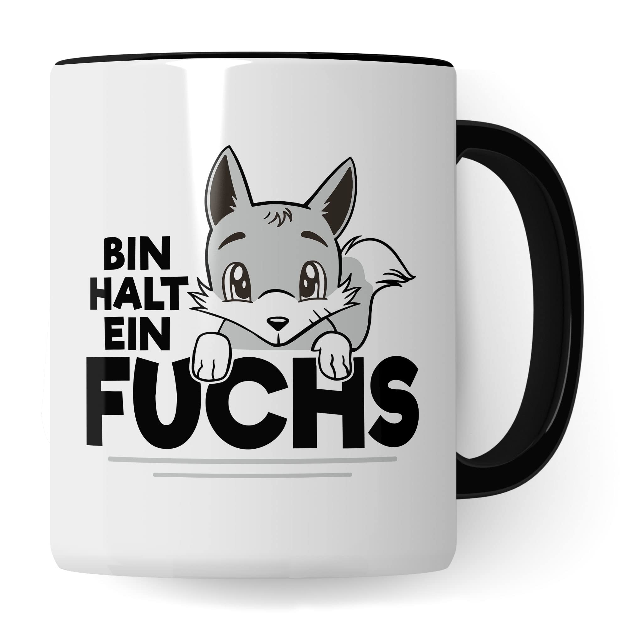 Fuchs Tasse, Bin halt ein Fuchs Spruch, Geschenk Schlaufuchs Besserwissen Schlaumeier, Fuchs-Motiv, Geschenk Kollegen Freund Freundin lustiger Fuchs Büro-Tasse