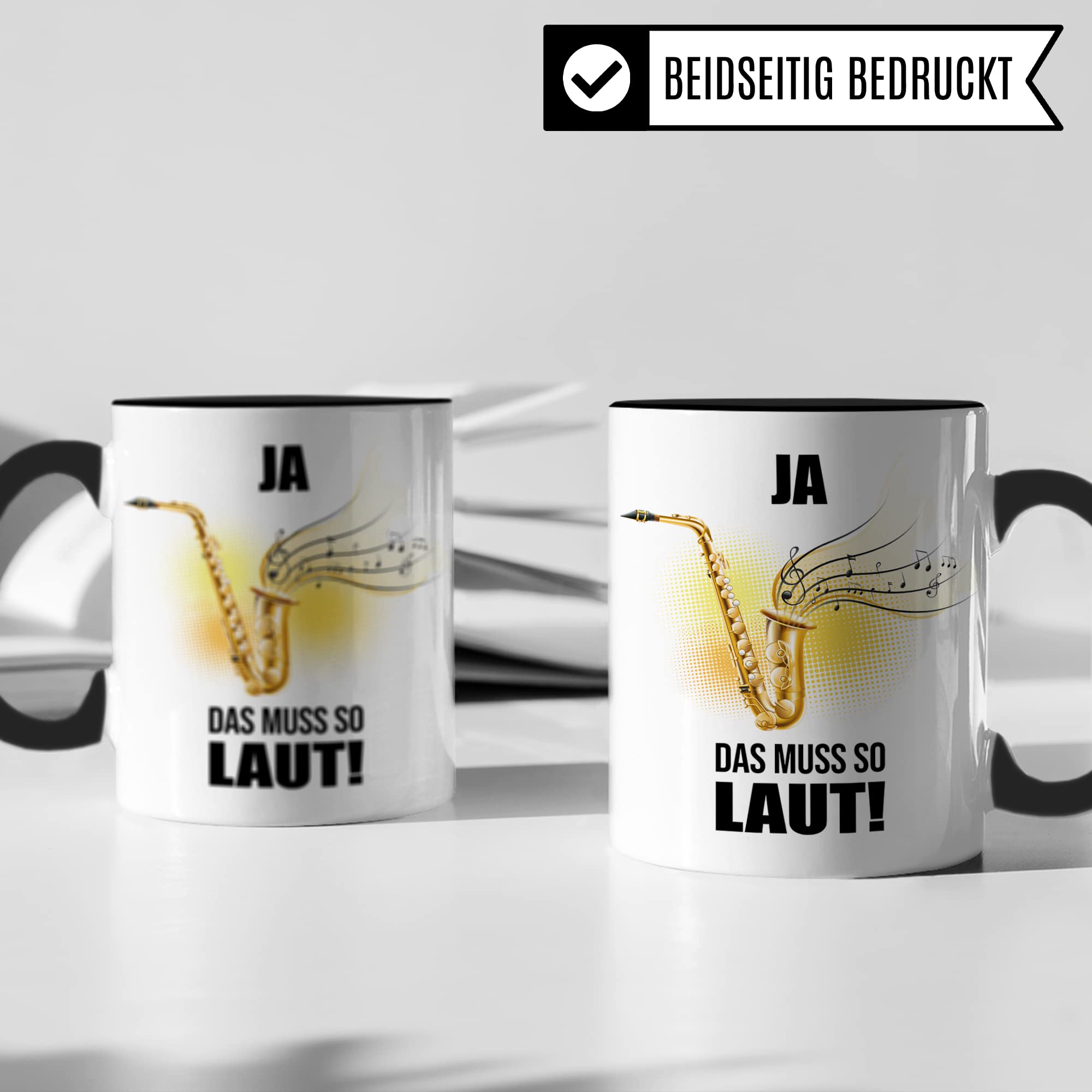 Saxophon Tasse - Musik Geschenk für Saxophonist Saxophonistin - Kaffeetasse Musiker Saxophonspieler - Instrument Geschenkideen Becher Saxofon Spruch Kaffeebecher