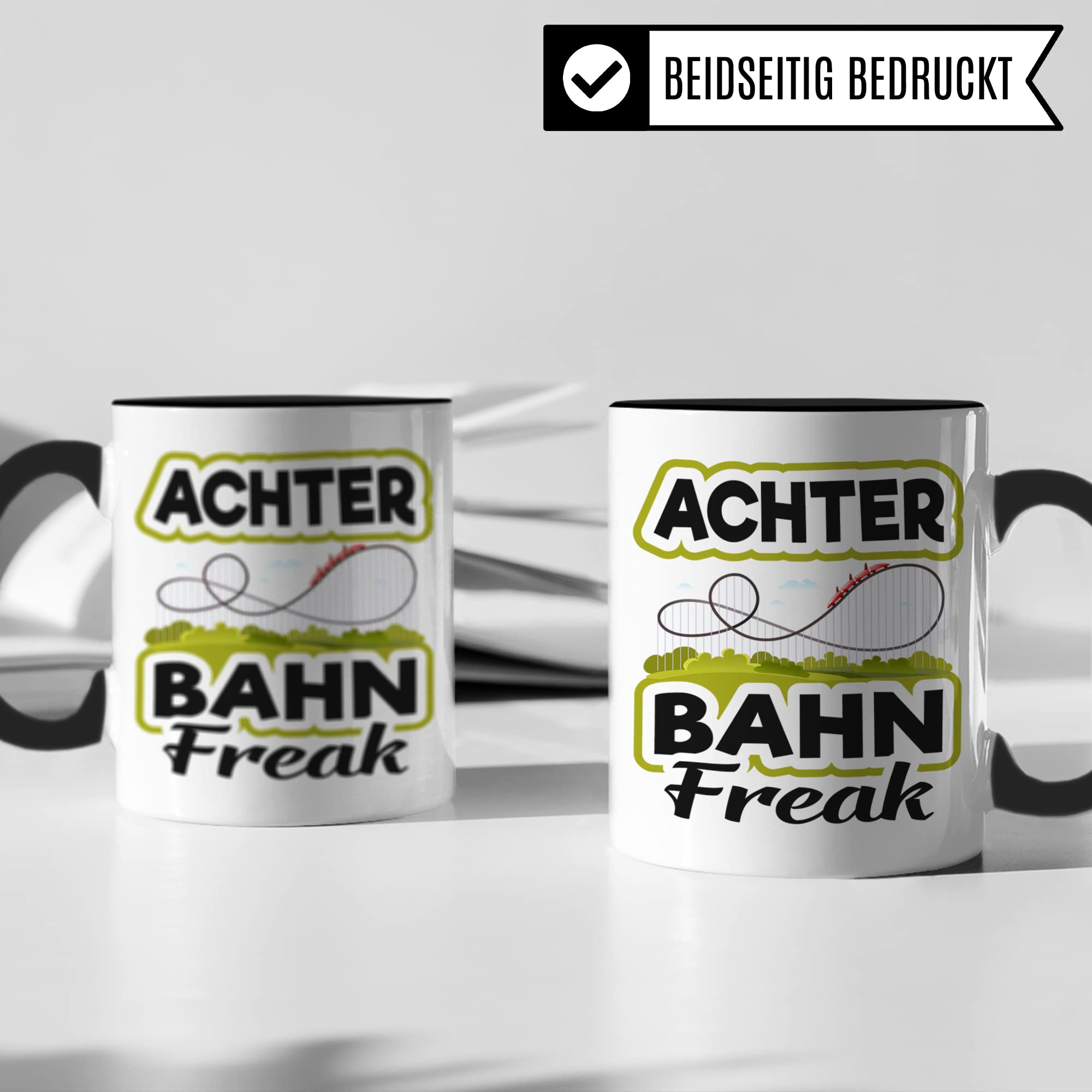 Achterbahn Tasse, Freizeitpark Kaffeetasse Geschenk für Achterbahnfans, Kaffeebecher für Kinder Frauen Männer, Rollercoaster Geschenkidee