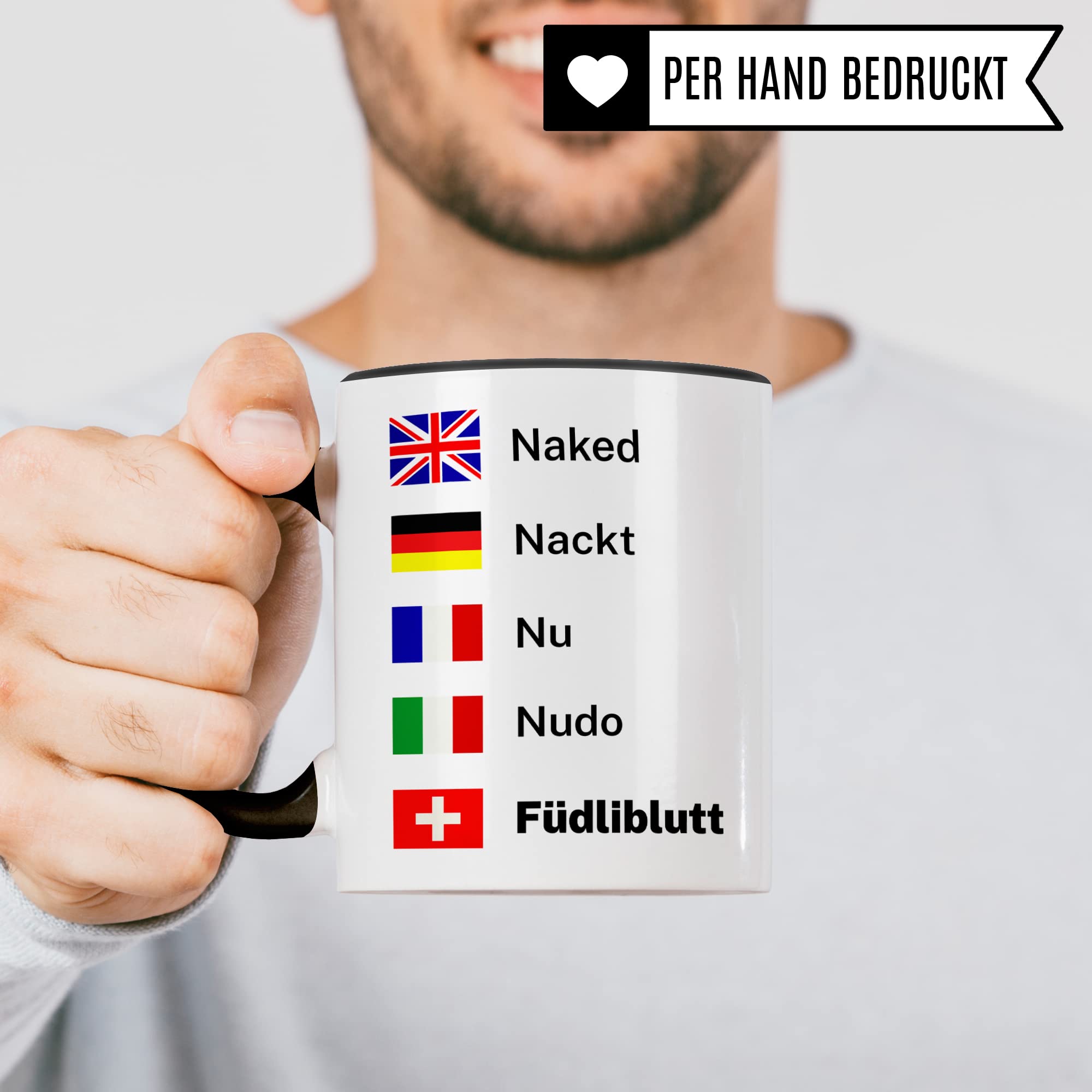 Schweiz Tasse lustig, Geschenk Schweizerdeutsch Dialekt Spruch: Füdliblutt, Kaffeetasse Schweizerdeutsch Schweizerin Schweizer Humor Witz Schweizerisch Becher