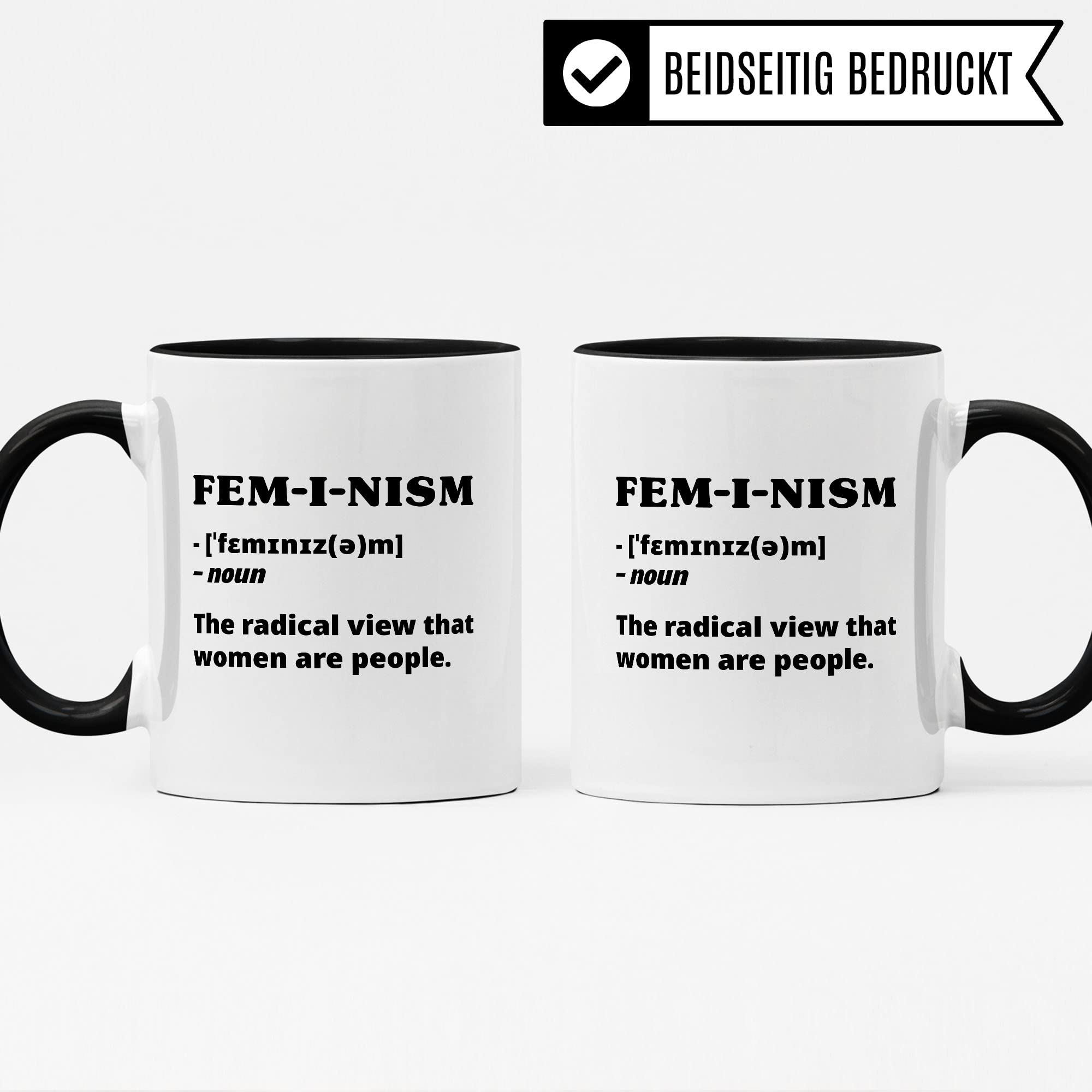 Feminismus Tasse Geschenkidee Kaffeetasse Geschenk für Feministen Kaffeebecher Definition Becher