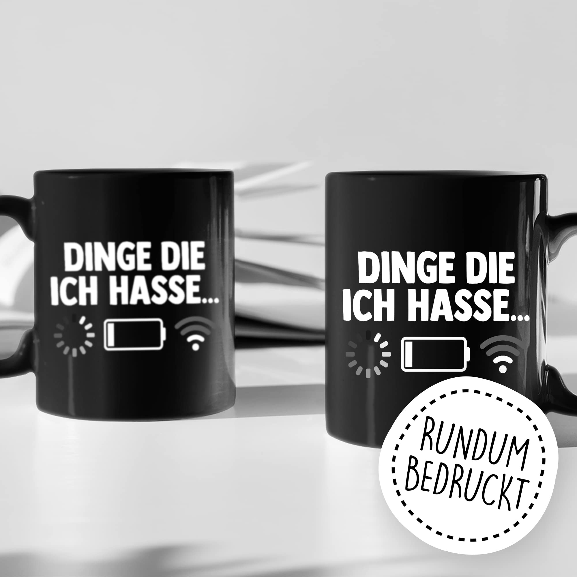 Dinge die ich hasse Tasse Schlechter Empfang Geschenkidee Kaffeetasse Wlan Akku Geschenk für Teenager Kaffeebecher Teen Becher