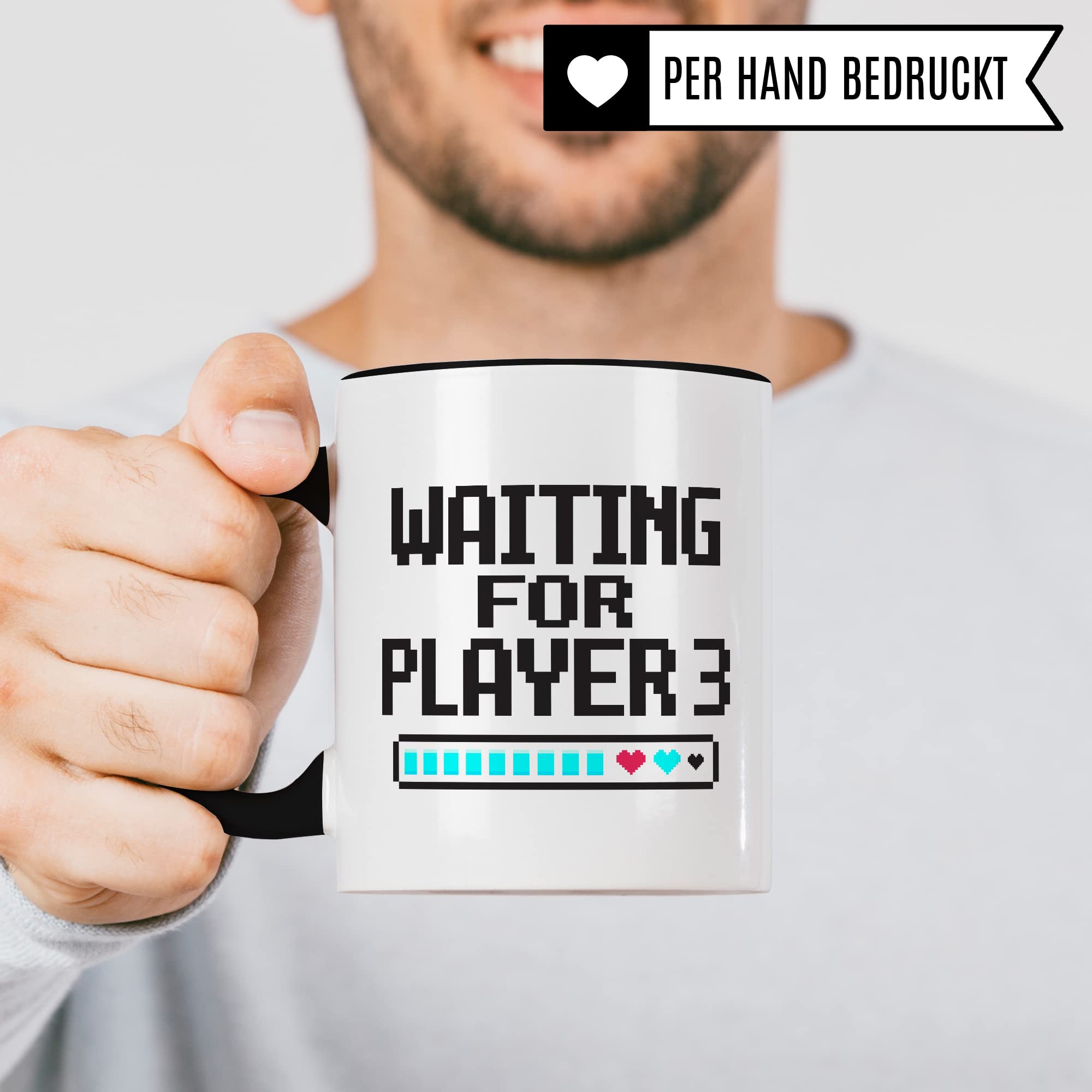 Schwangerschaft Tasse, Waiting for Player 3, Geschenk werdende Eltern, schöner Spruch Geschenkidee werdender Vater werdende Mutter Kaffeetasse, Eltern Geschenk