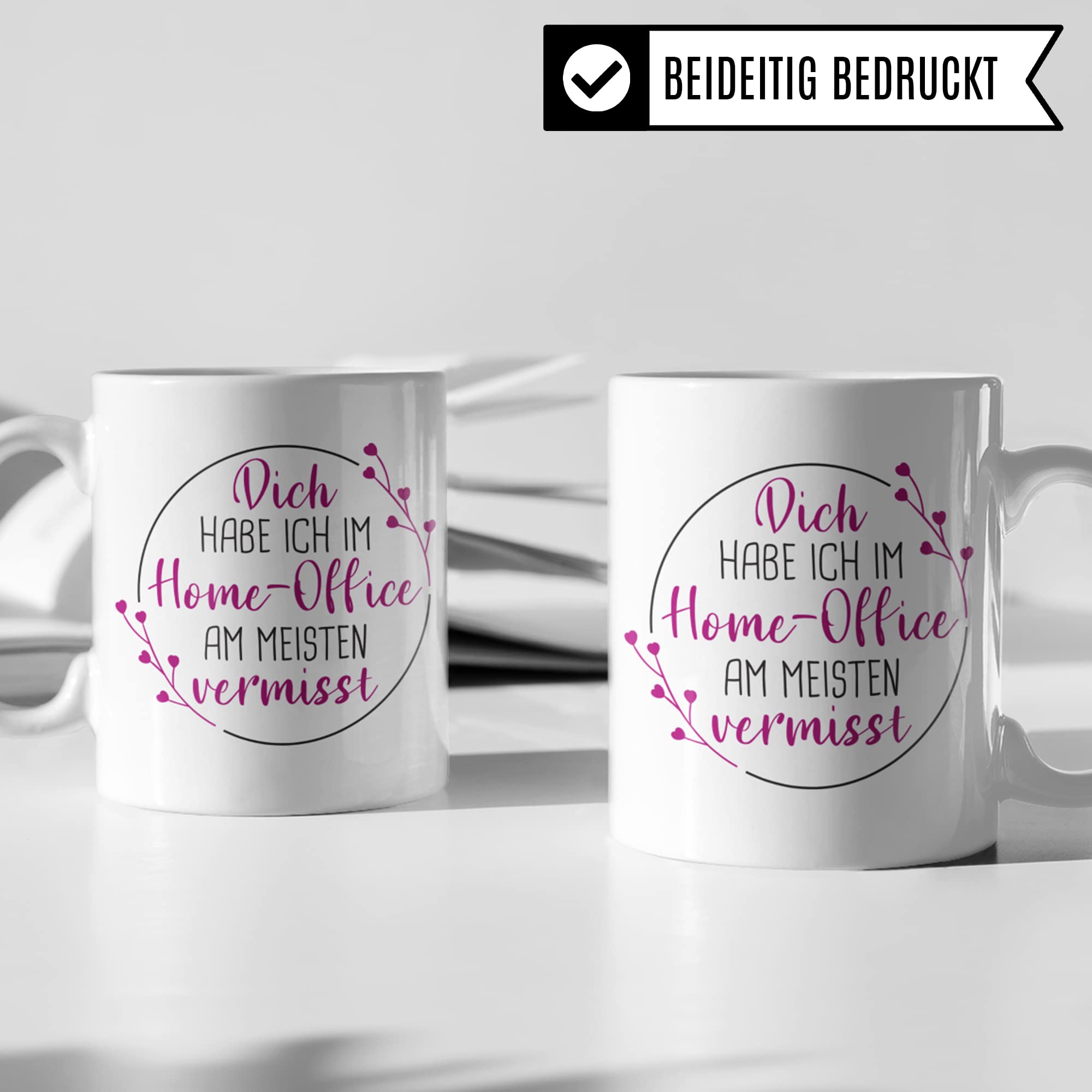 Kollegin Tasse, Kolleginnen Spruch Büro: Dich habe Ich im Home-Office am meisten vermisst, Geschenk für Kollegin Geburtstag Weihnachten, Kaffee-Becher Arbeitskollegin Job Geschenkidee