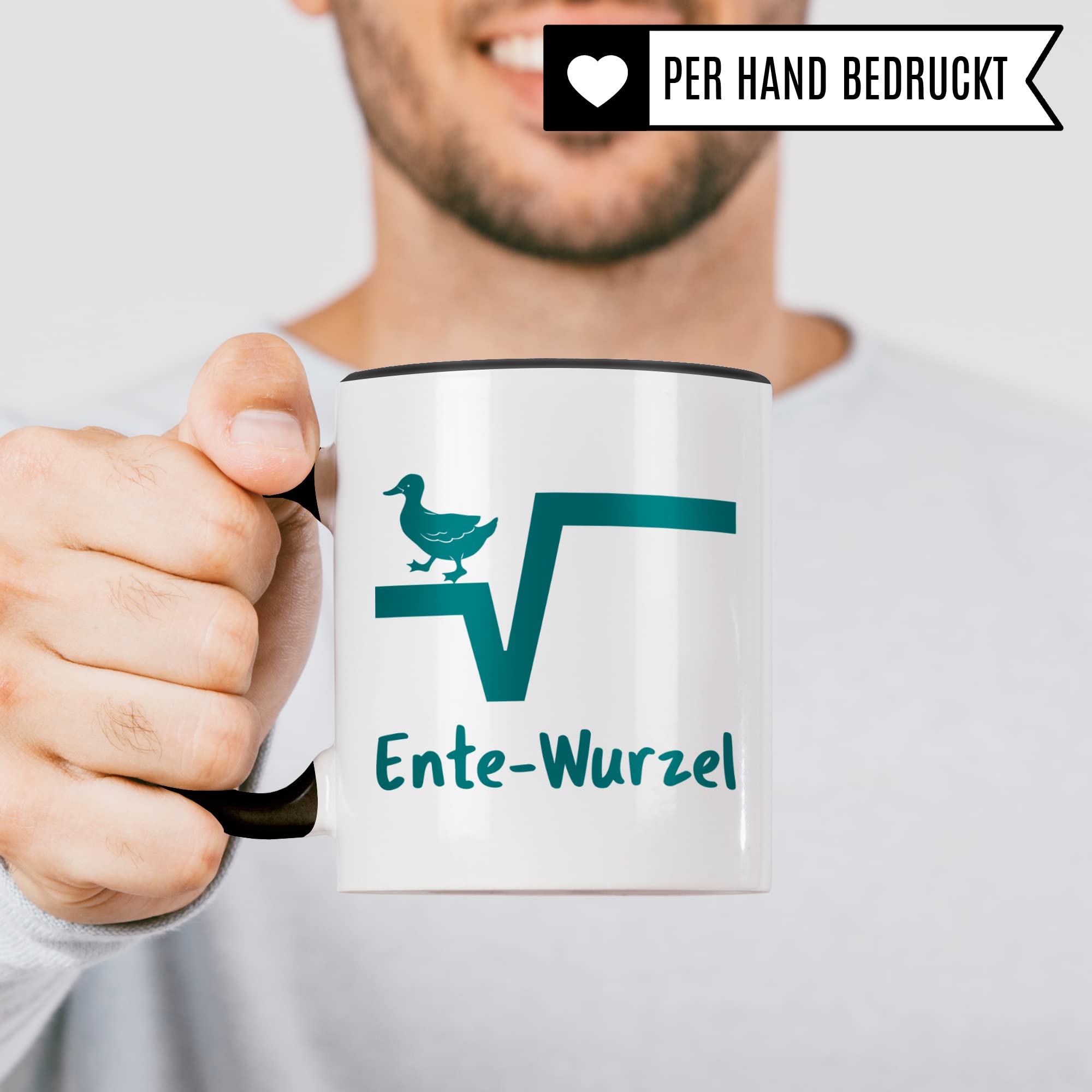 Ente-Wurzel Tasse: Mathe Geschenk lustig, Mathelehrer Mathelehrerin Mathematiker Geschenk-Idee Formel Kaffeetasse, Lehrer Geschenkidee, Lehrerin Kaffeebecher Schul Teetasse