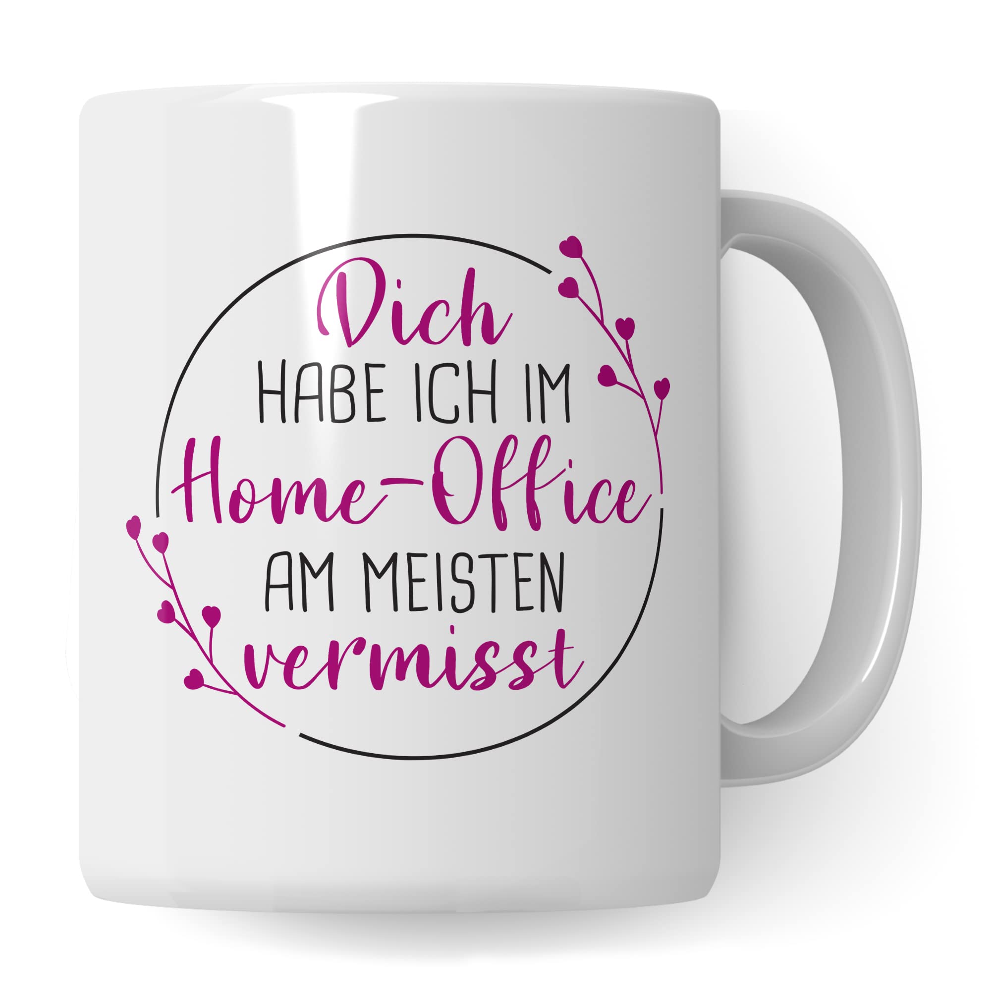 Kollegin Tasse, Kolleginnen Spruch Büro: Dich habe Ich im Home-Office am meisten vermisst, Geschenk für Kollegin Geburtstag Weihnachten, Kaffee-Becher Arbeitskollegin Job Geschenkidee