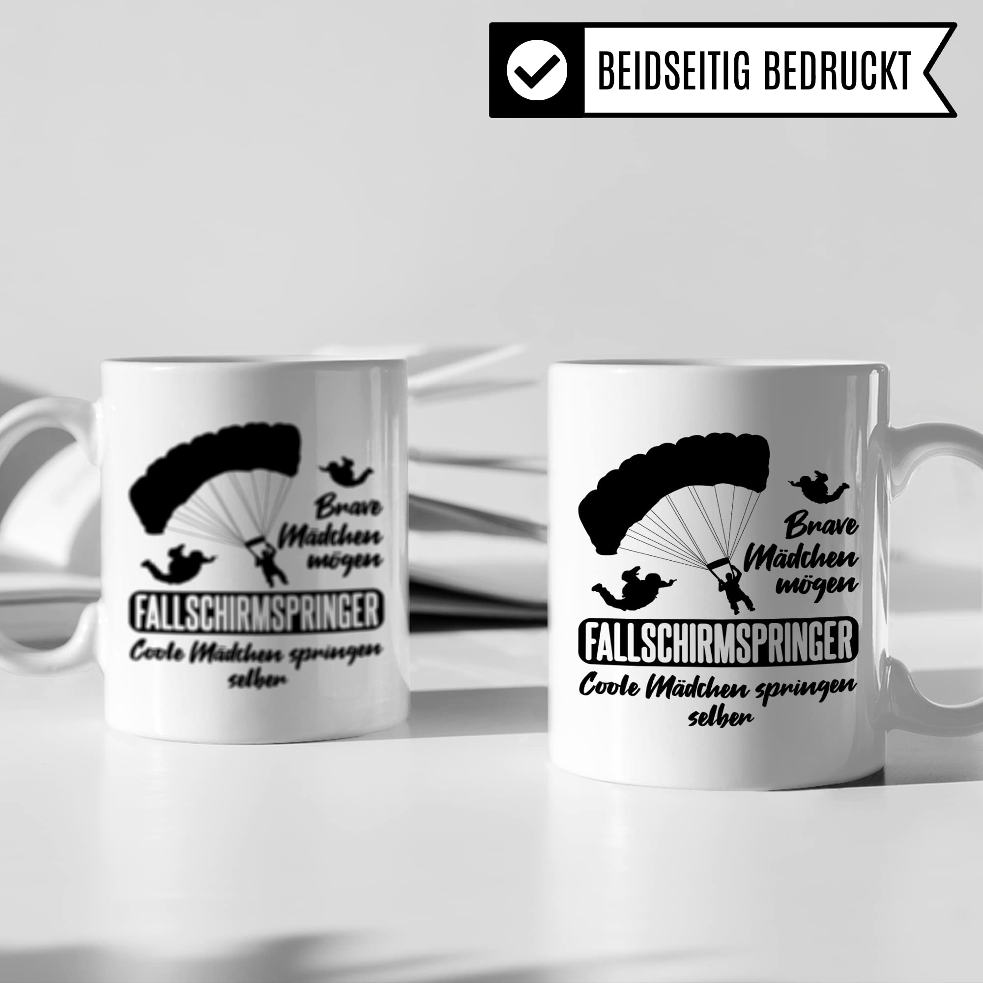 Fallschirmspringerin Tasse, Fallschirm Kaffeetasse Geschenk für Fallschirmjägerin Kaffeebecher für Frauen, Fallschirmspringer Geschenkidee