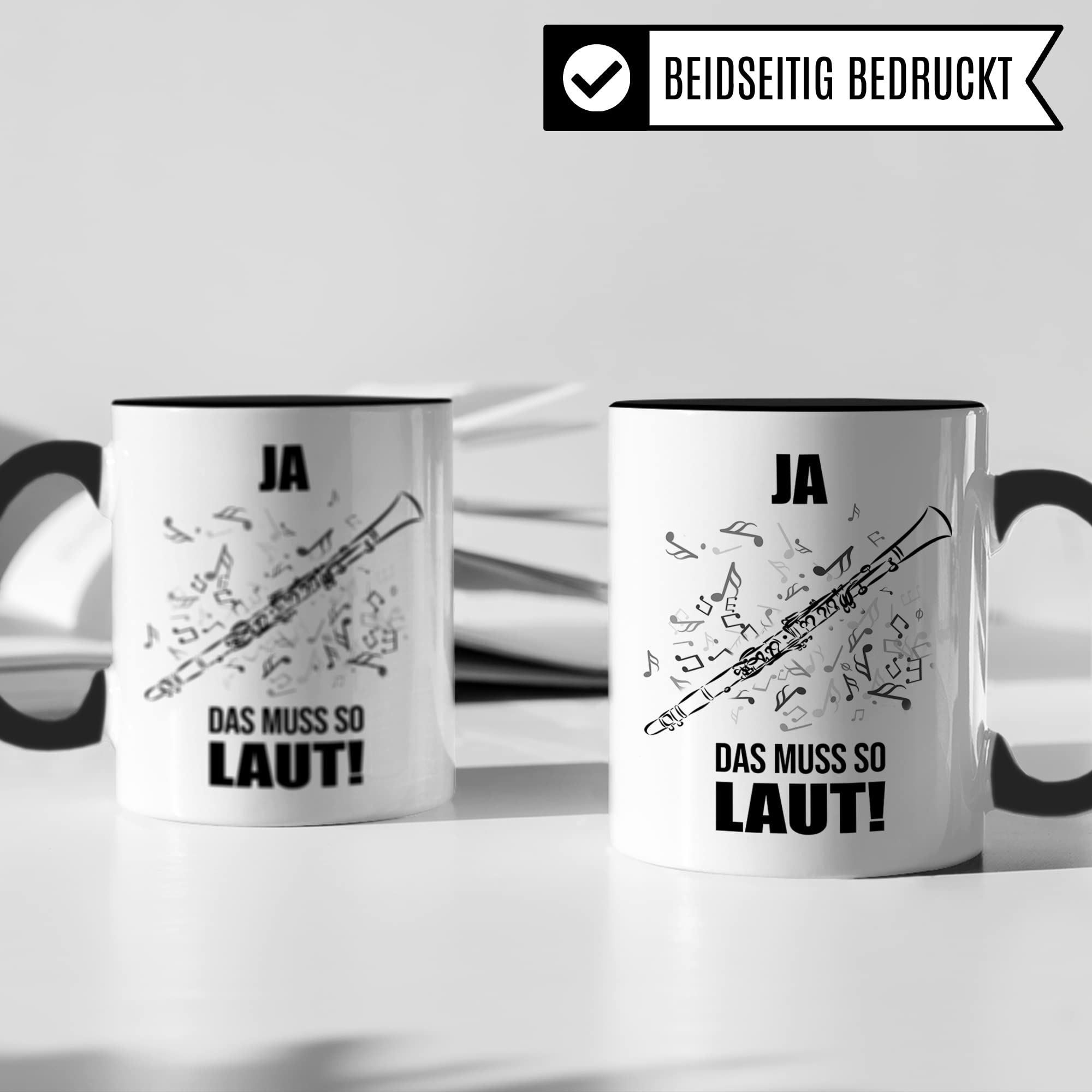 Klarinette Tasse - Musik Geschenk für Klarinettist Klarinettistin - Kaffeetasse Musiker Klarinettenspieler - Instrument Geschenkideen Becher Holzblasinstrumenten Spruch Kaffeebecher