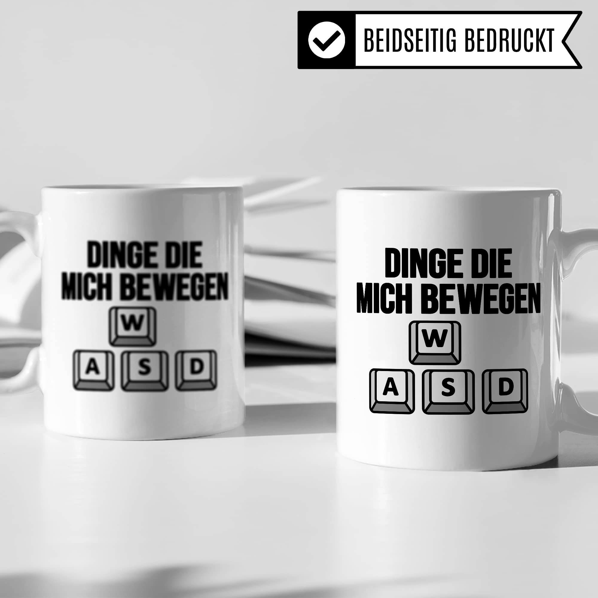 Gaming Tasse, Dinge die mich bewegen Kaffeetasse für Gamer Zocker Computerspieler Kaffee-Becher Geschenk Geschenkidee Nerd Teetasse mit Spruch lustig Gaming-Fans Computer-Spiele zocken