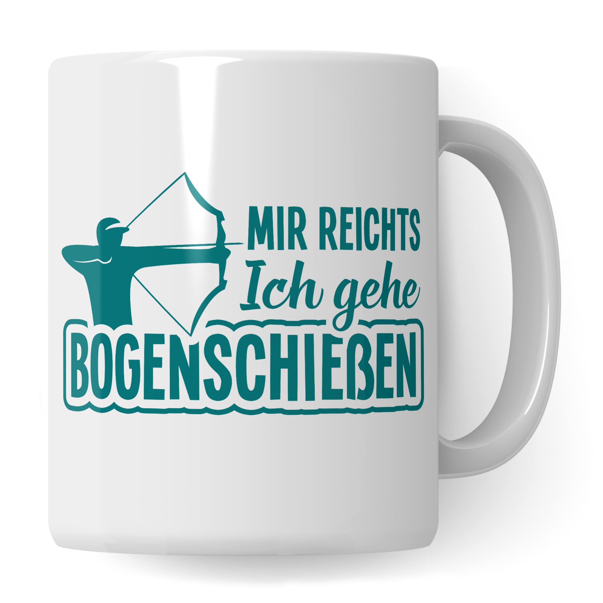 Bogenschießen Tasse, Bogensport Geschenk lustig, Tasse mit Bogen Motiv, Pfeil und Bogen Geschenkidee, Pfeilbogen Kaffeebecher Teetasse, Sportschütze Geburtstagsgeschenk