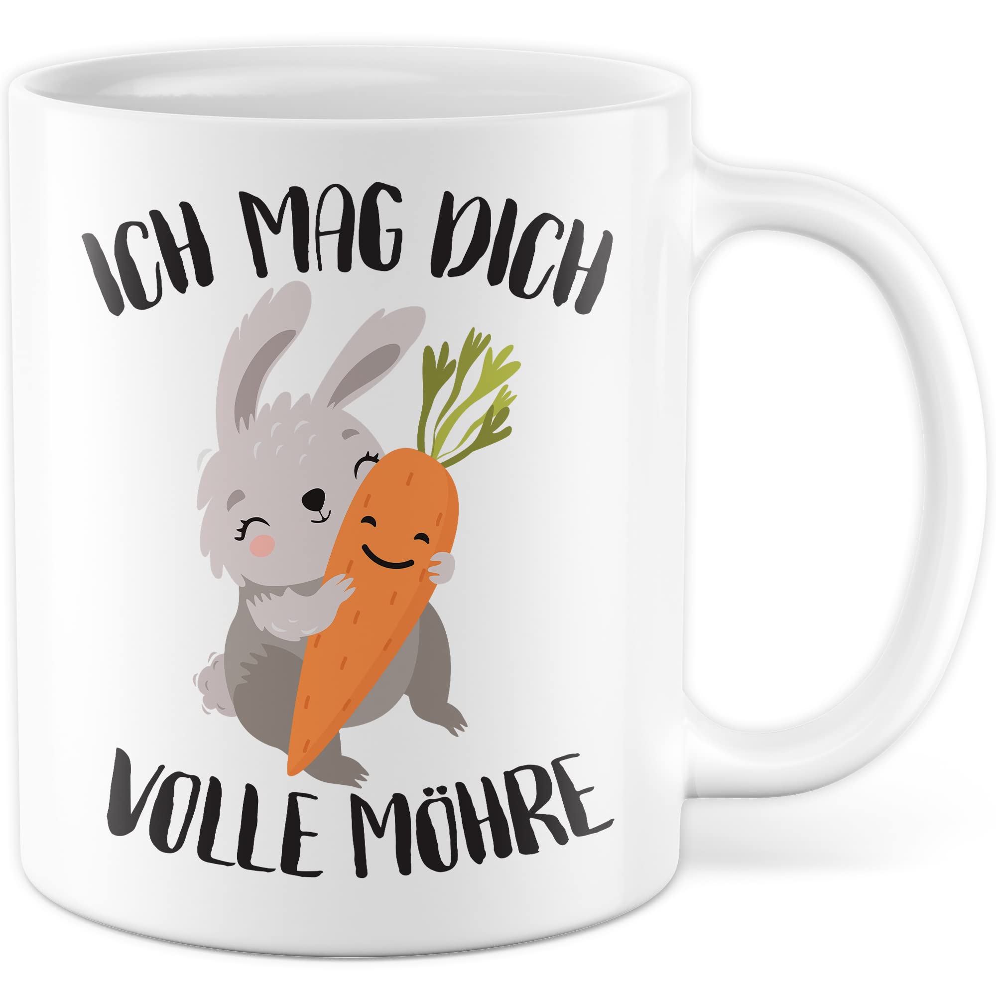 Süße Tasse Liebe Kaffeetasse Für Partner Geschenk Freundin Geschenkidee Freund Kaffee-Becher Mag dich volle Möhre Spruch Motiv süß Hase