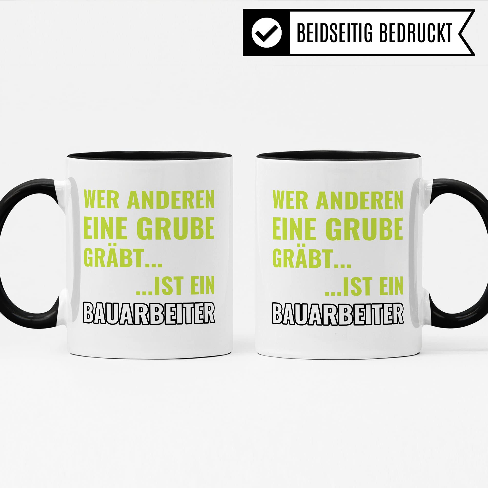 Bauarbeiter Tasse, Baustellen Spruch lustig, Männer Kaffeetasse Geschenkidee, Bagger Kaffeebecher, Baggerfahrer Becher, Humor Witz Geschenk für Baustelle