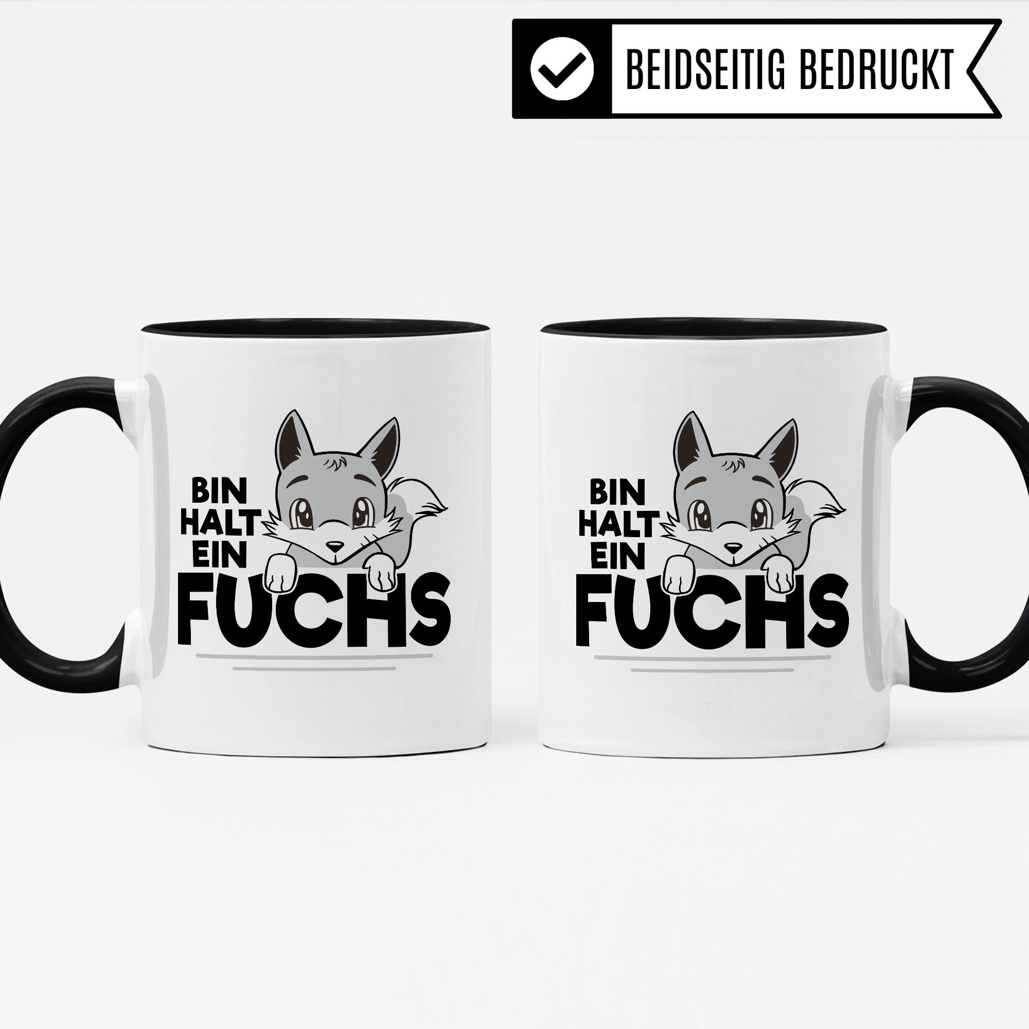 Fuchs Tasse, Bin halt ein Fuchs Spruch, Geschenk Schlaufuchs Besserwissen Schlaumeier, Fuchs-Motiv, Geschenk Kollegen Freund Freundin lustiger Fuchs Büro-Tasse