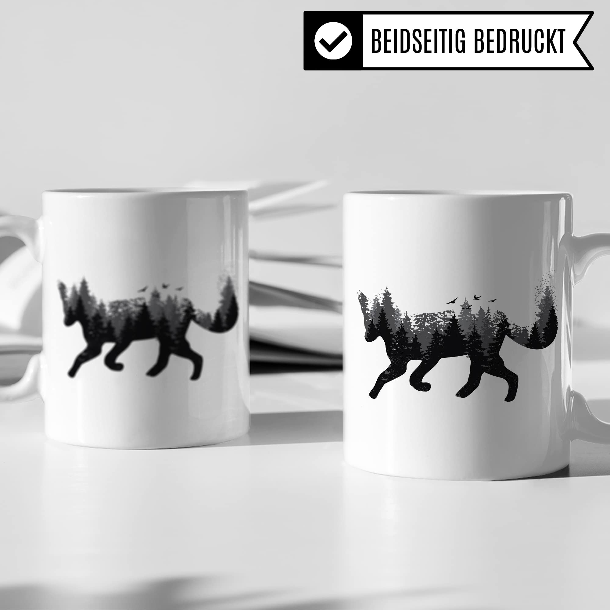 Tasse Fuchs hochwertiges Design, Geschenk Fuchs-Fans Motiv, Rotfuchs Geschenk-Idee Kollegen Freundin Freund Kaffeetasse, Fuchs Wald-Tiere Wald-Motiv Jäger Naturliebhaber Kaffee-Becher