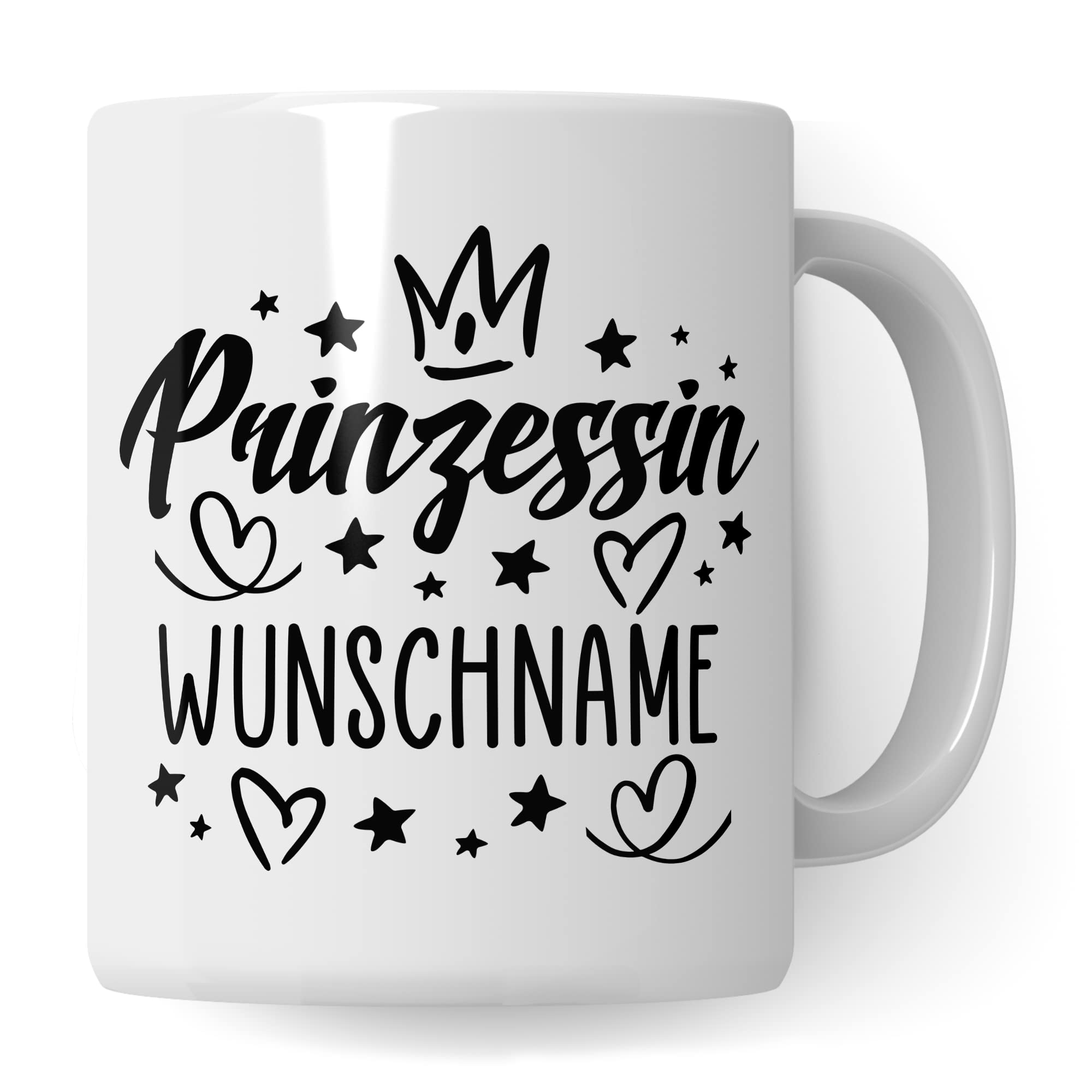 Prinzessin Tasse personalisierbar Geschenk für Mädchen Prinzessinnen Deko Geburtstag Custom Geschenkidee princess Kindergeburtstag Prinzesschen Tasse mit Wunschname