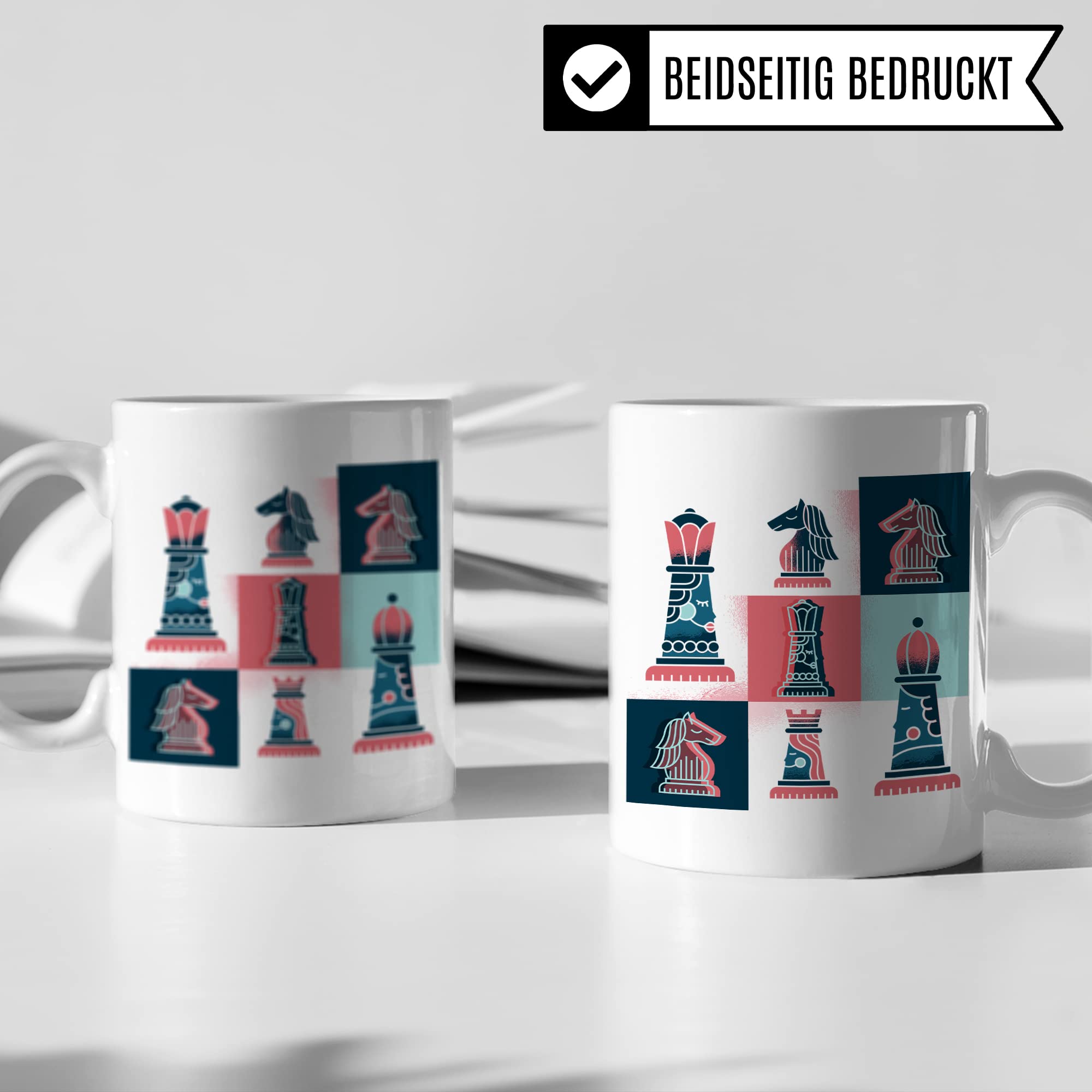 Schachfigur Tasse Geschenkidee, Kaffeetasse Schach Motiv, Kaffeebecher Schachspielen Humor Witz Geschenk für Schachspieler, Schachspiel Teetasse